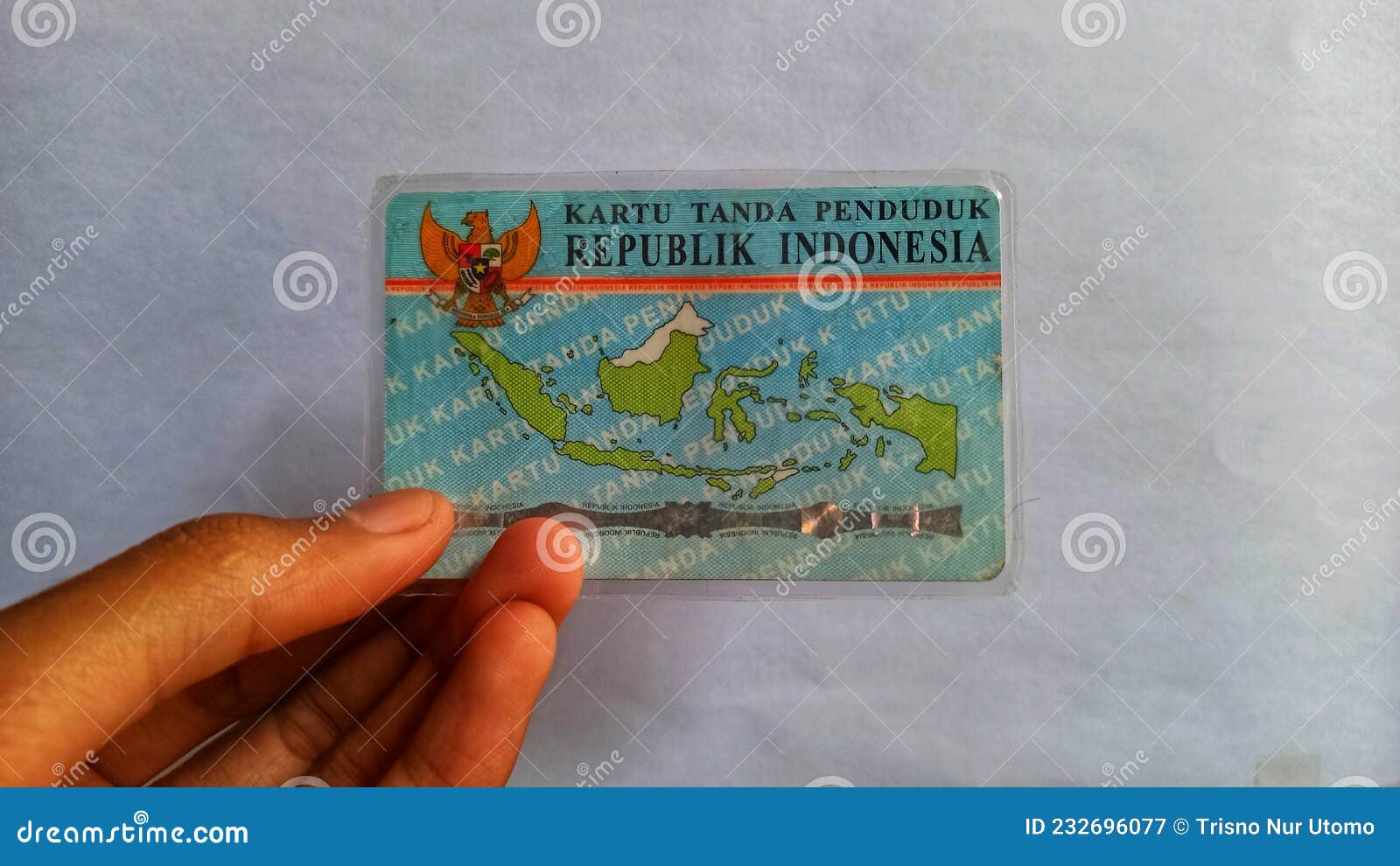Indonesian Citizen Identity Card that Must Be Owned by Every Citizen Who is Old Stock Image