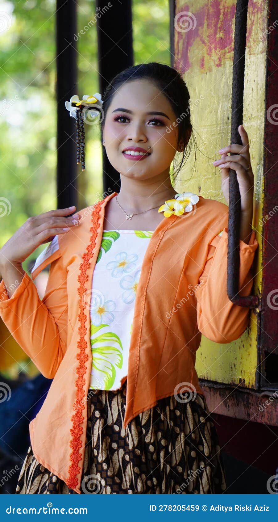 Indonesian Model with Batik Clothes. Batik is One of Indonesian Fabrics ...