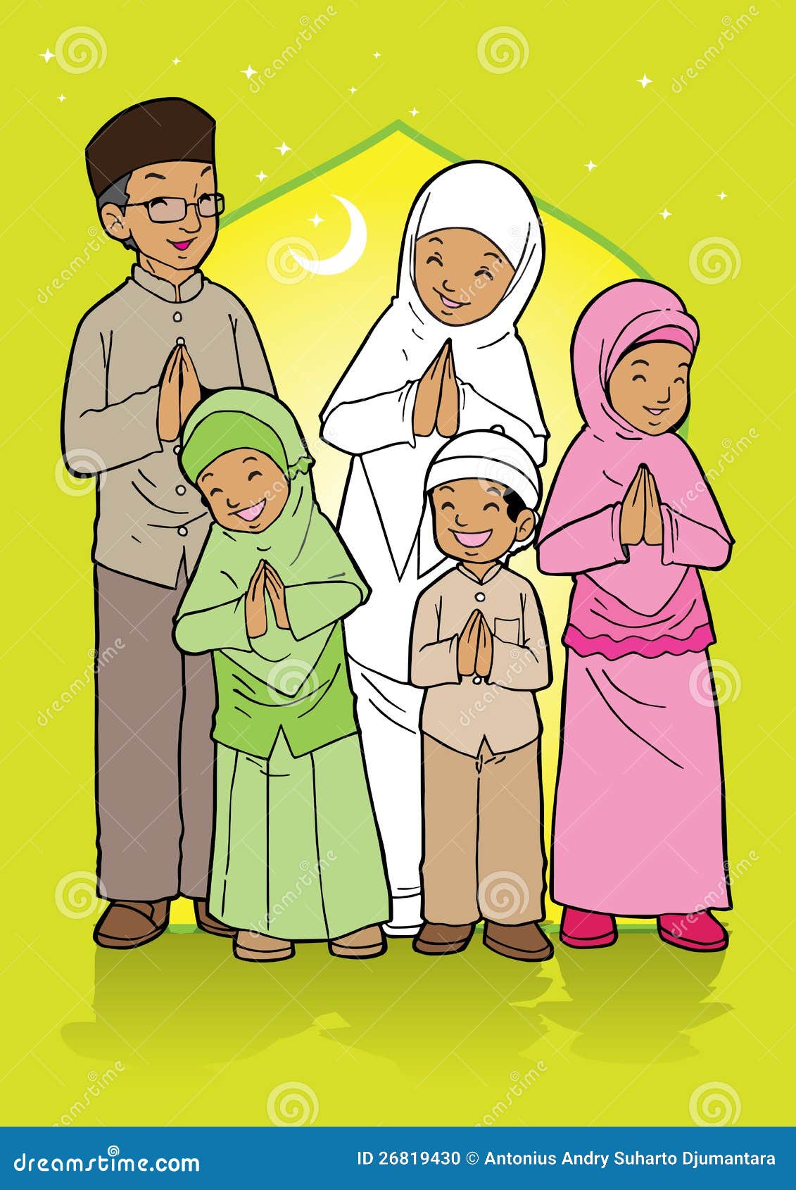 Indonesian Muslim Family Stock Photo - Image: 26819430