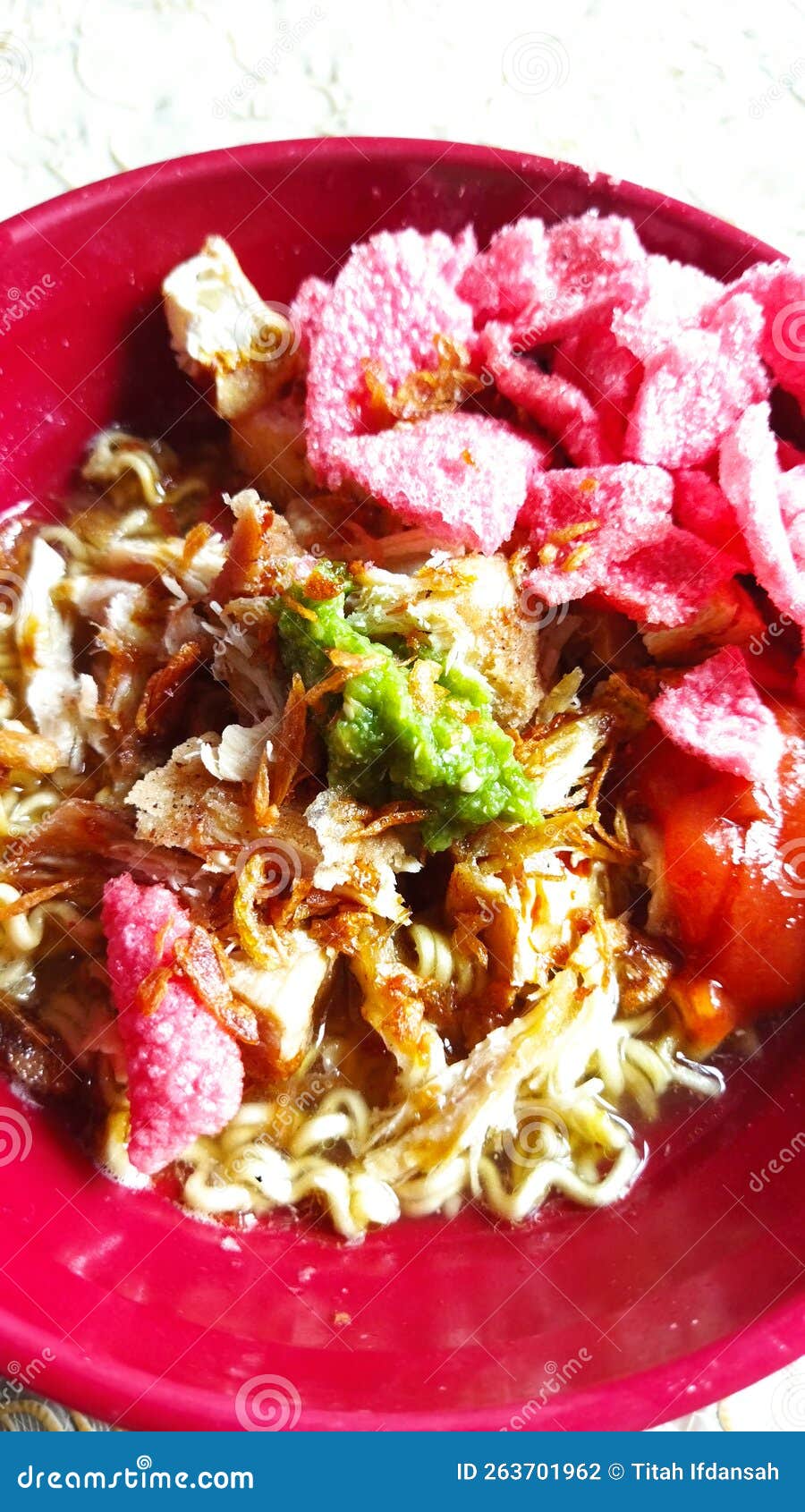 Indonesian Noodle with Chicken Soup Stock Photo - Image of curry, fish