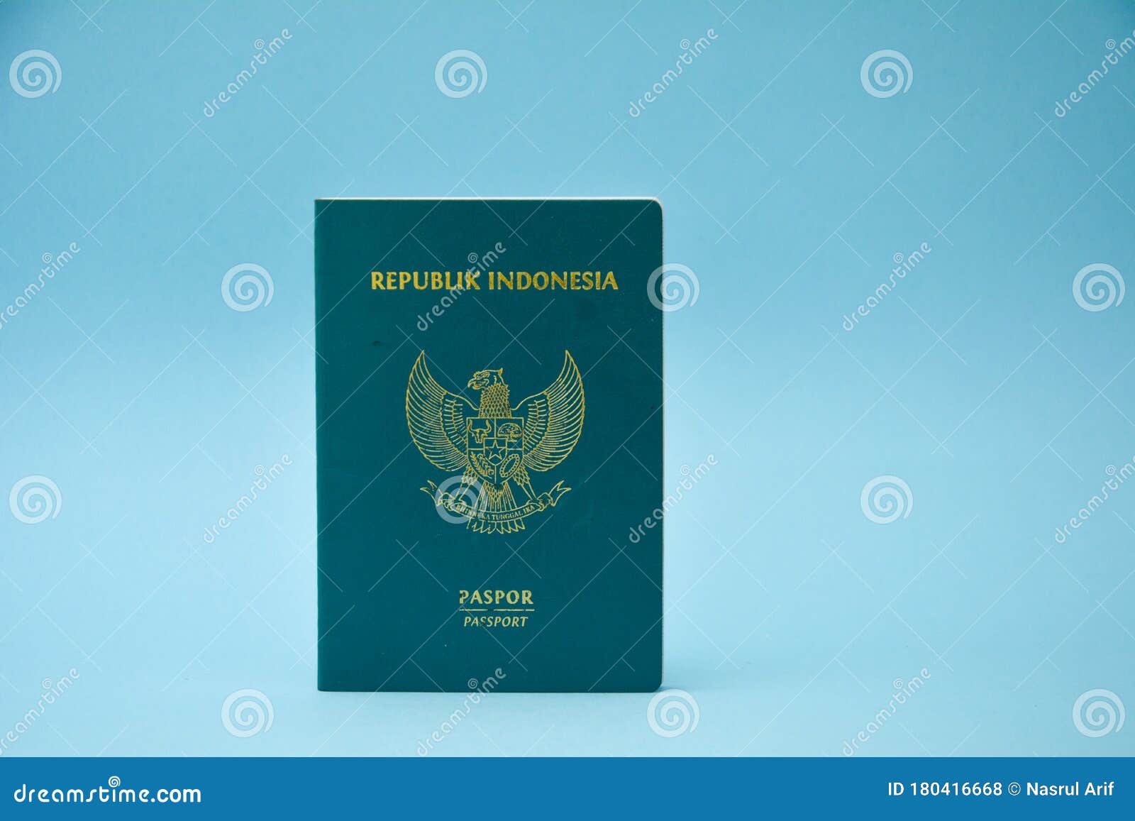 Photo of Indonesian Passport Concept with Beautiful Light Blue Color  Background Stock Photo - Image of cover, international: 180416668