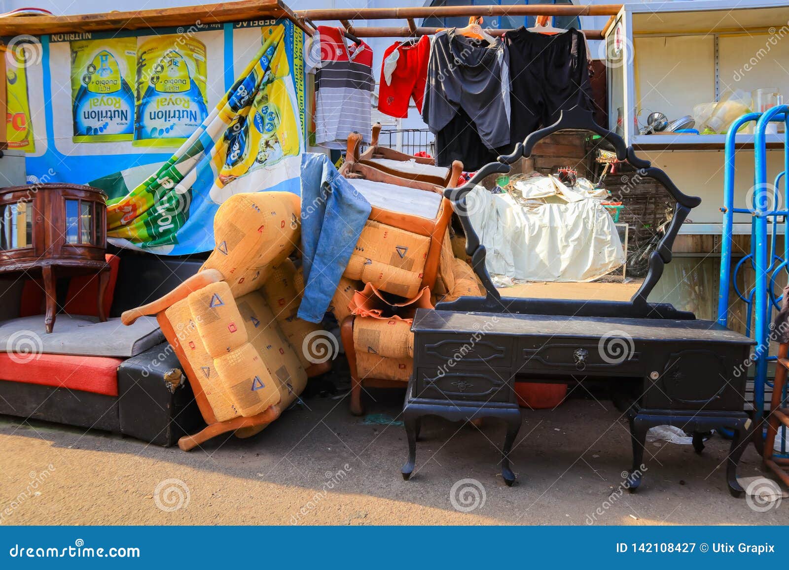 Second Hand Furniture Market Editorial Photography Image of aged