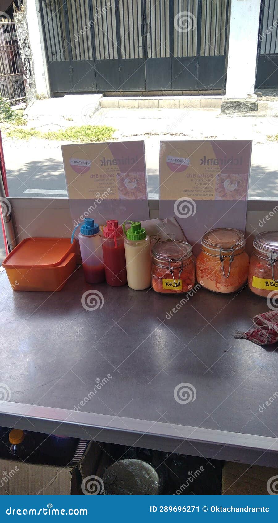 Indonesian Stall Street Food in the Morning. Food Stalls in Indonesia