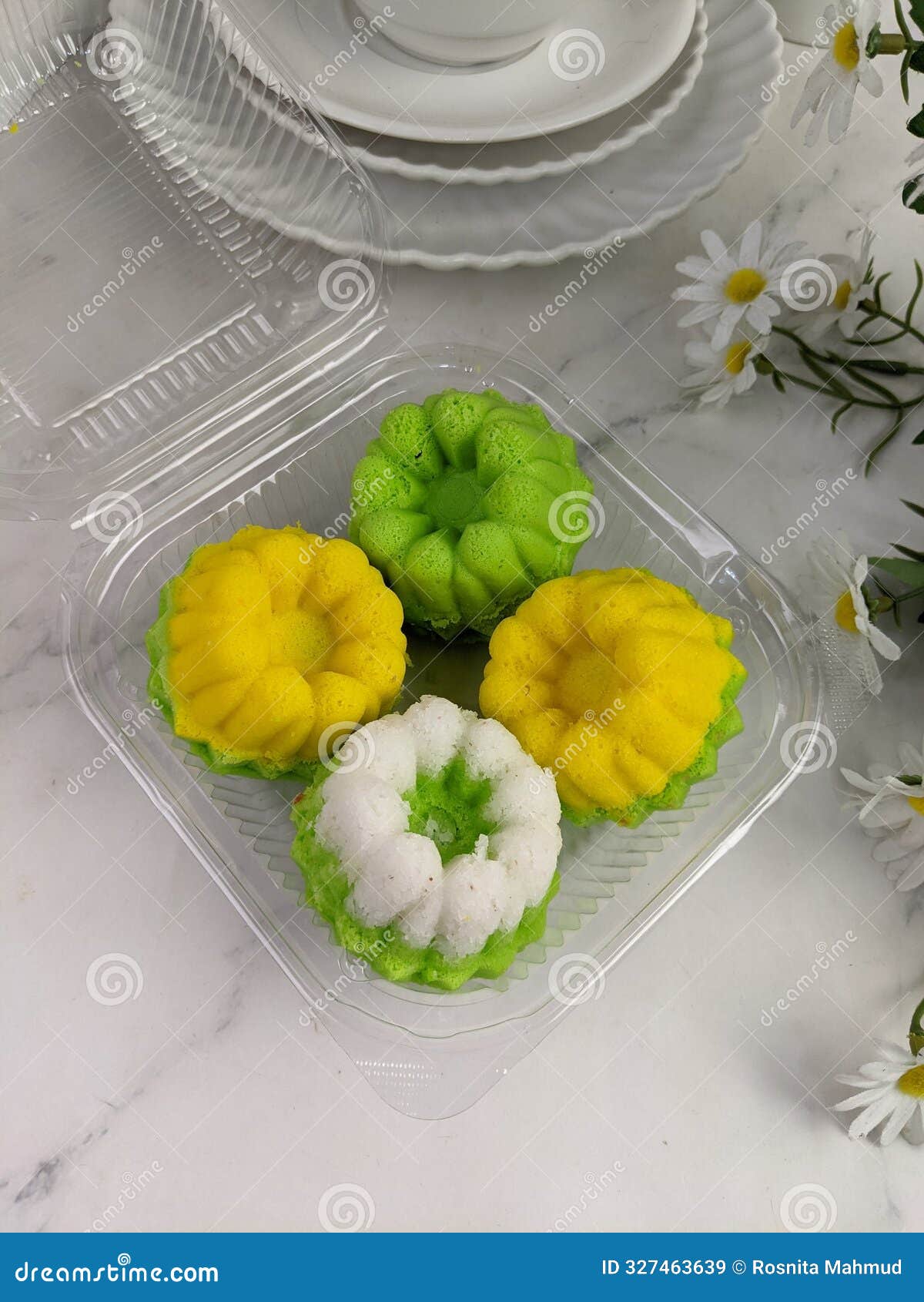indonesian traditional cake. the name is putu ayu or kuih apem sari ayu