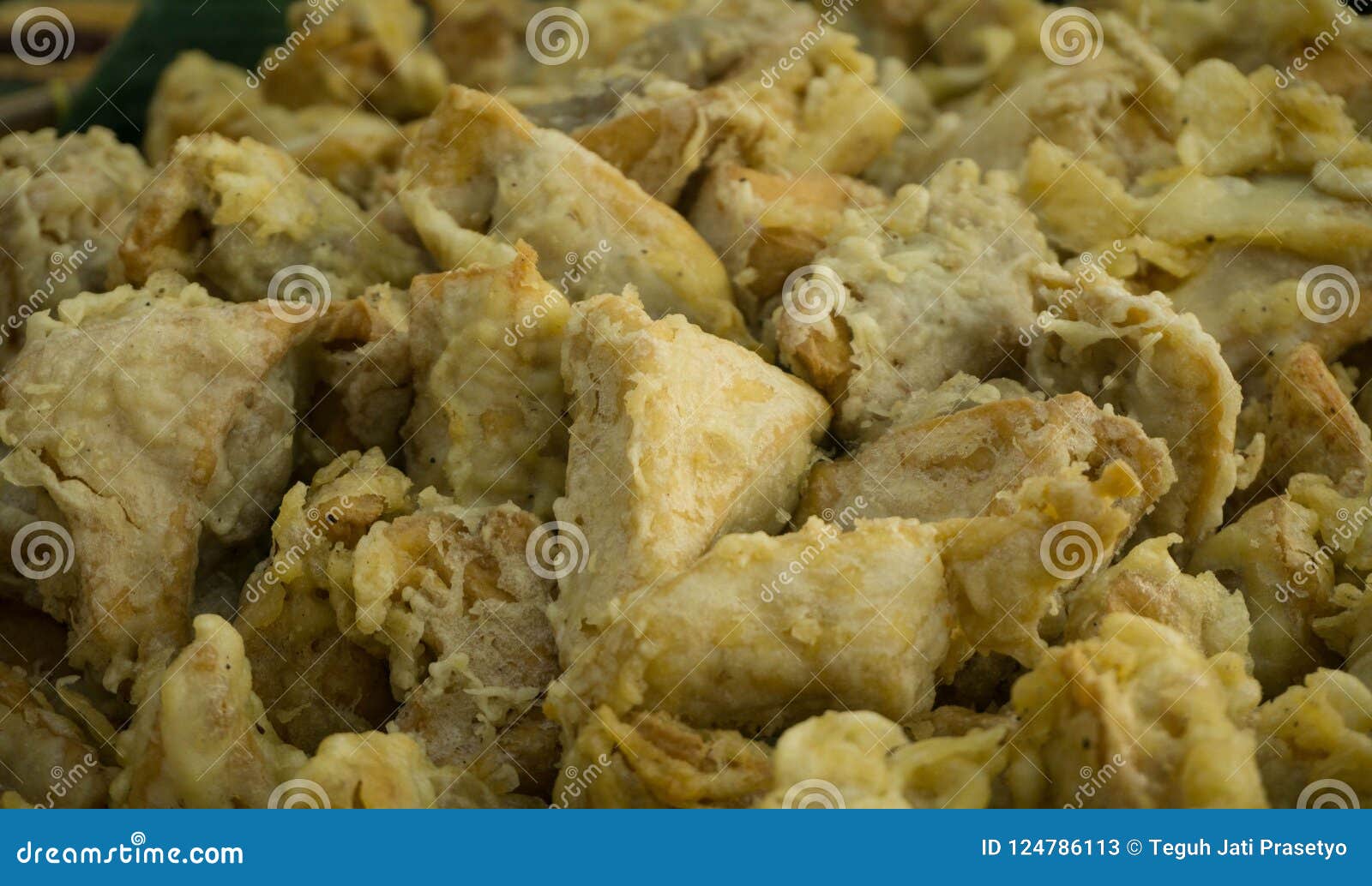 Indonesian Traditional Food Fried Tofu Closeup Central Java Stock Image