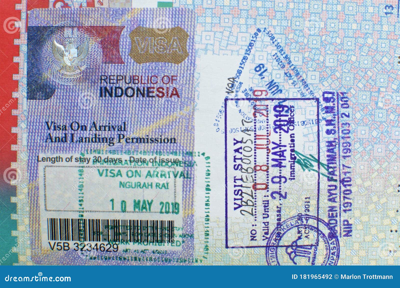 indonesia sticker tourist visa