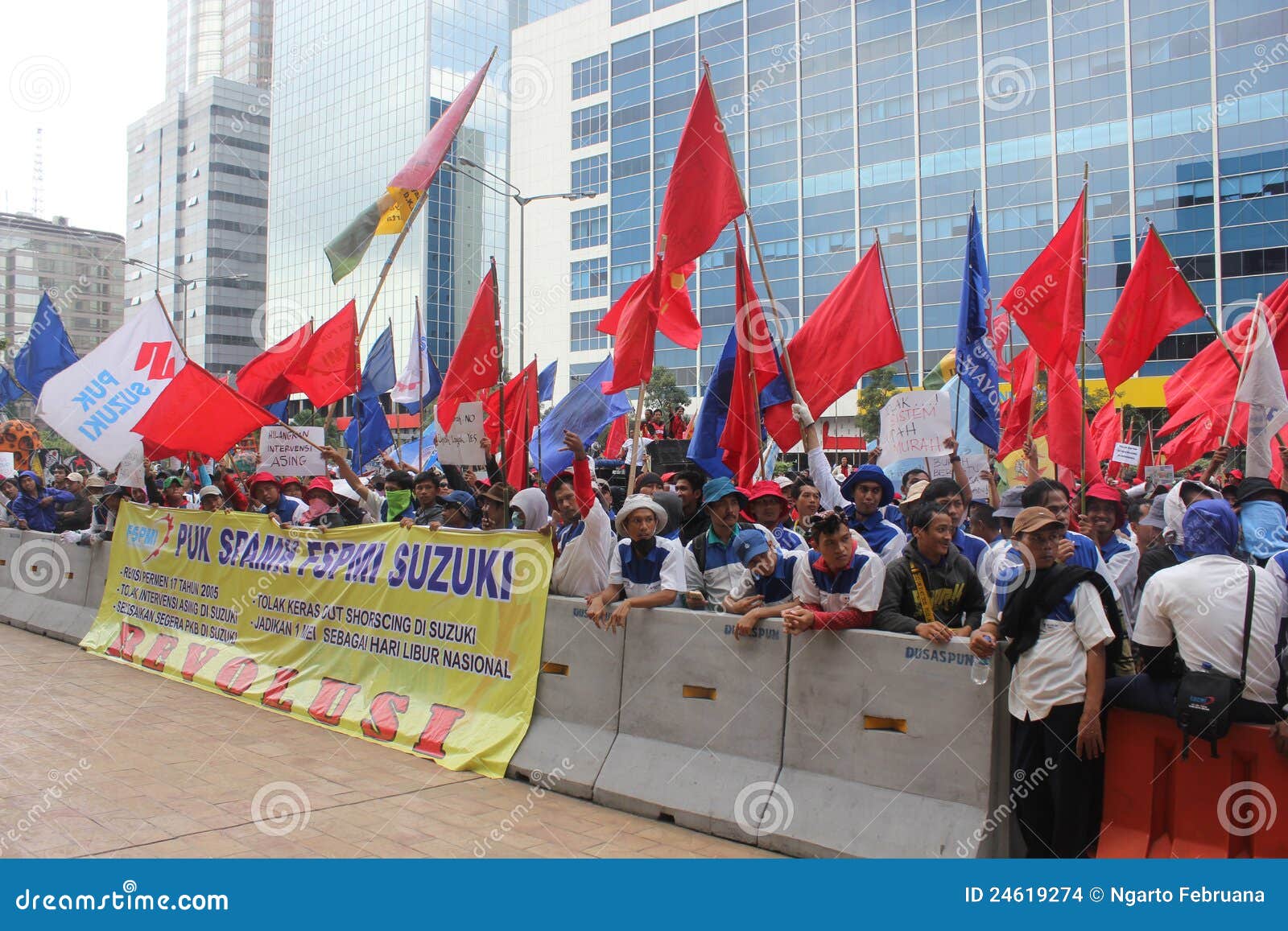 Indonesian Workers Protest in Labor Day Editorial Stock Image Image