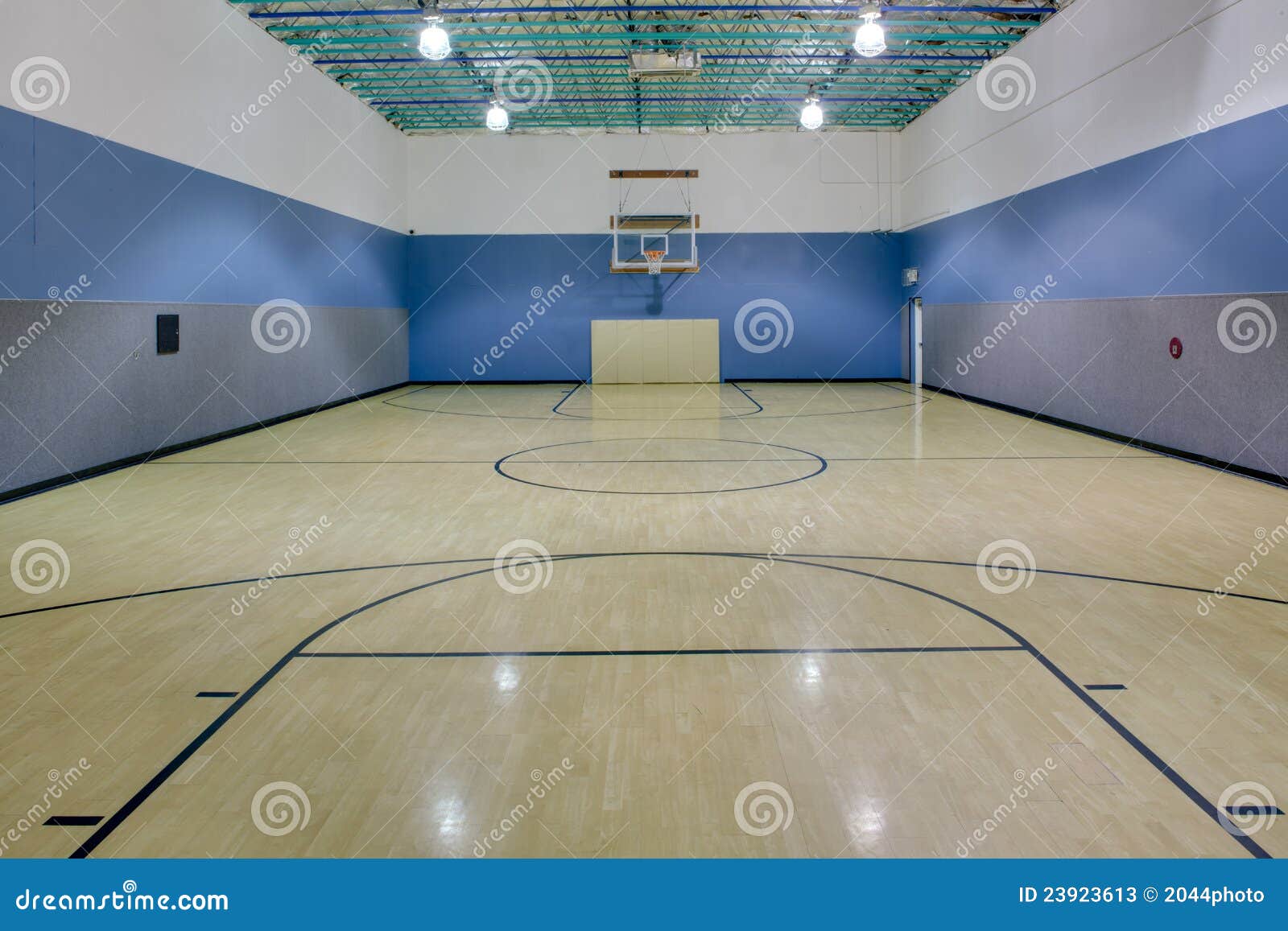 Indoor basketball court stock image. Image of hall, floor - 23923613