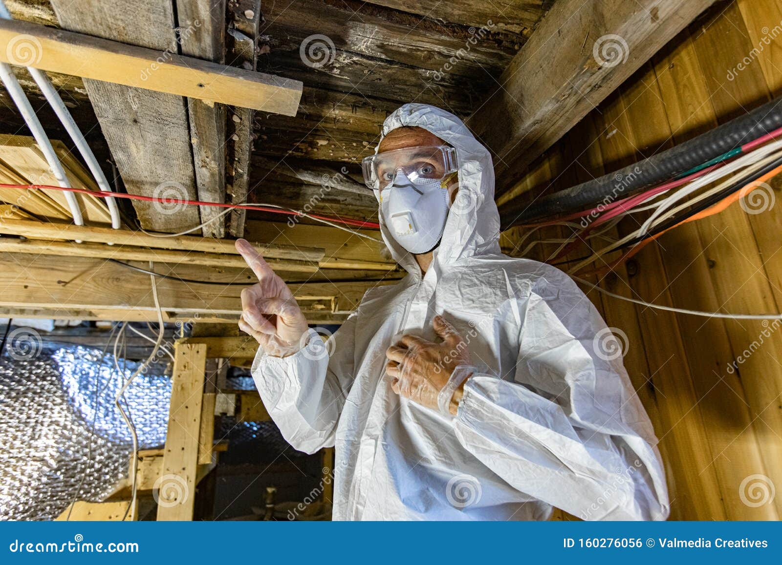 Indoor Damp & Air Quality IAQ Testing. Stock Photo Image of person, inspection 160276056