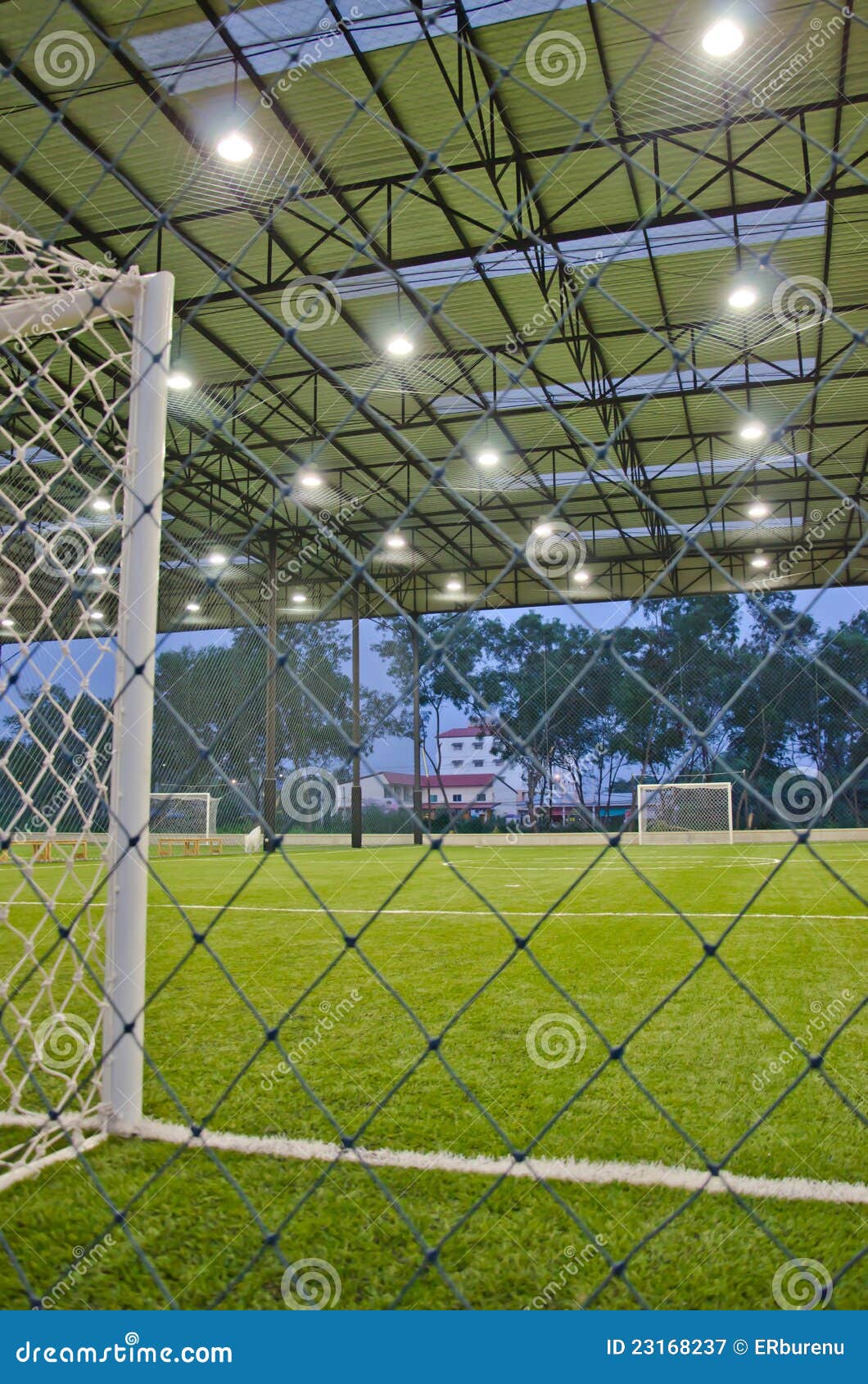 Indoor football field stock image. Image of erect, goalie 23168237