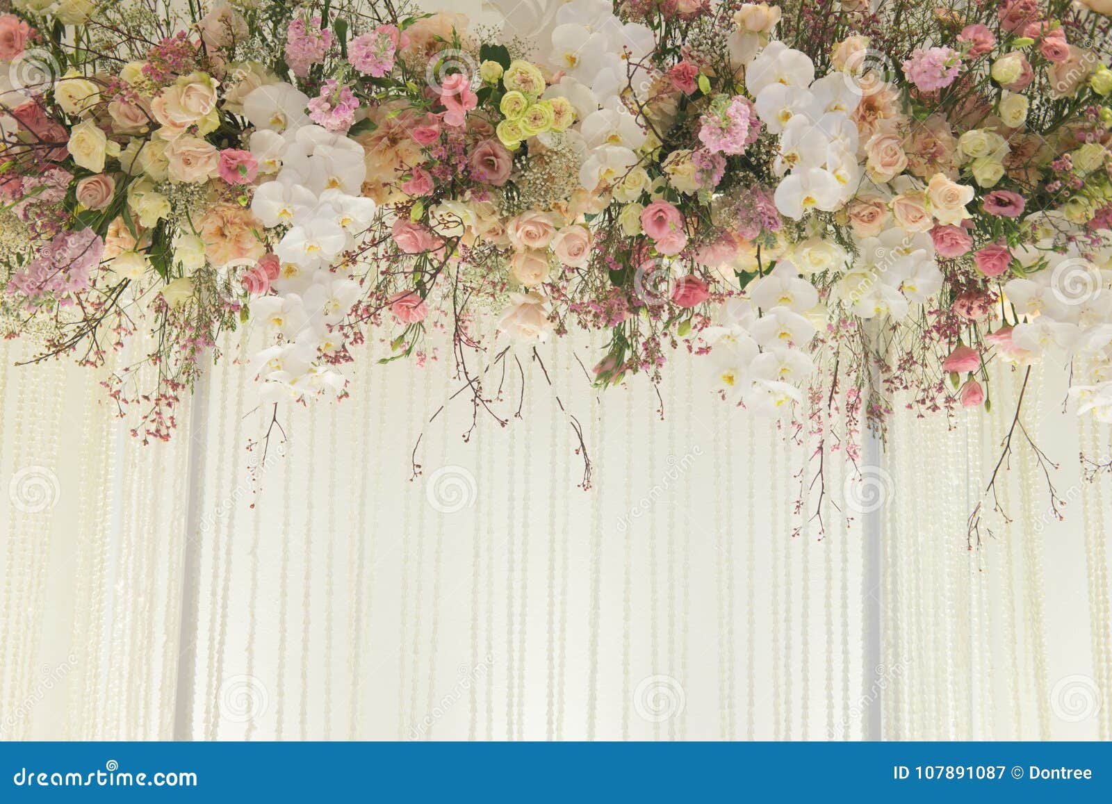 Indoor Luxurious Wedding Ceremony Backdrop Stock Image - Image of blue ...