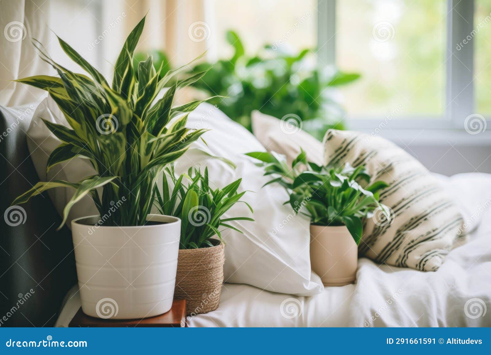 Indoor Plants that Aid Sleep Placed in a Bedroom Stock Image Image of