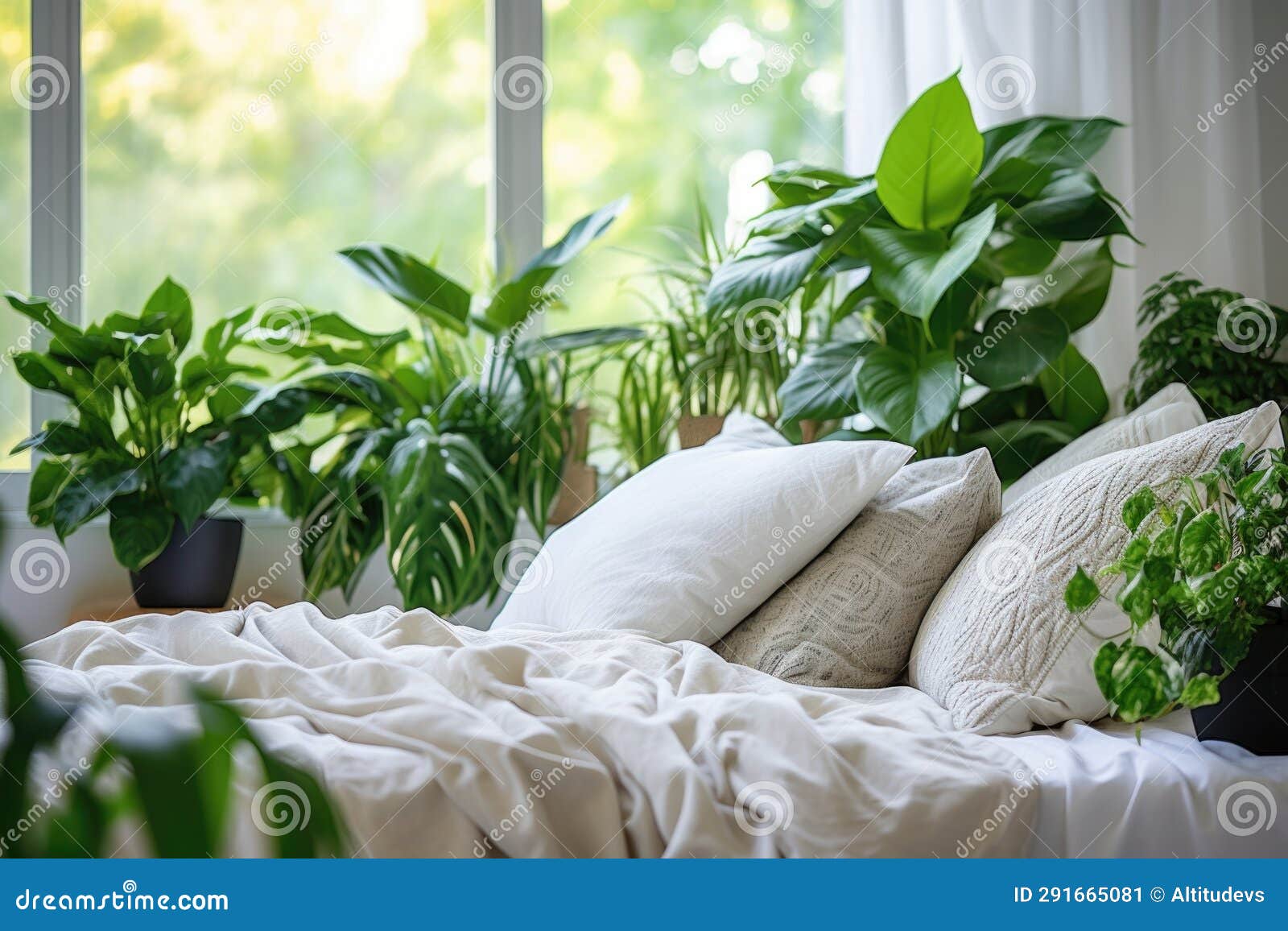 Indoor Plants that Aid Sleep Placed in a Bedroom Stock Image Image of