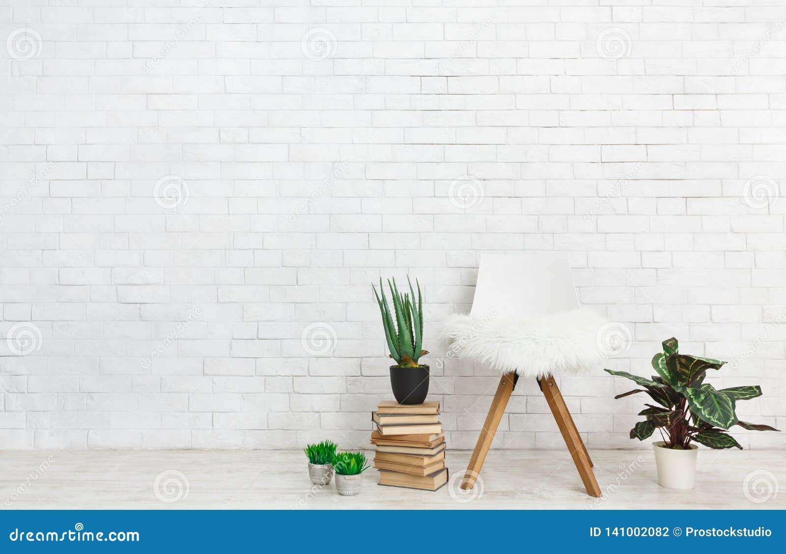 Indoor Plants And Chair On White Background Copy Space Stock Photo Image Of Room Minimalism