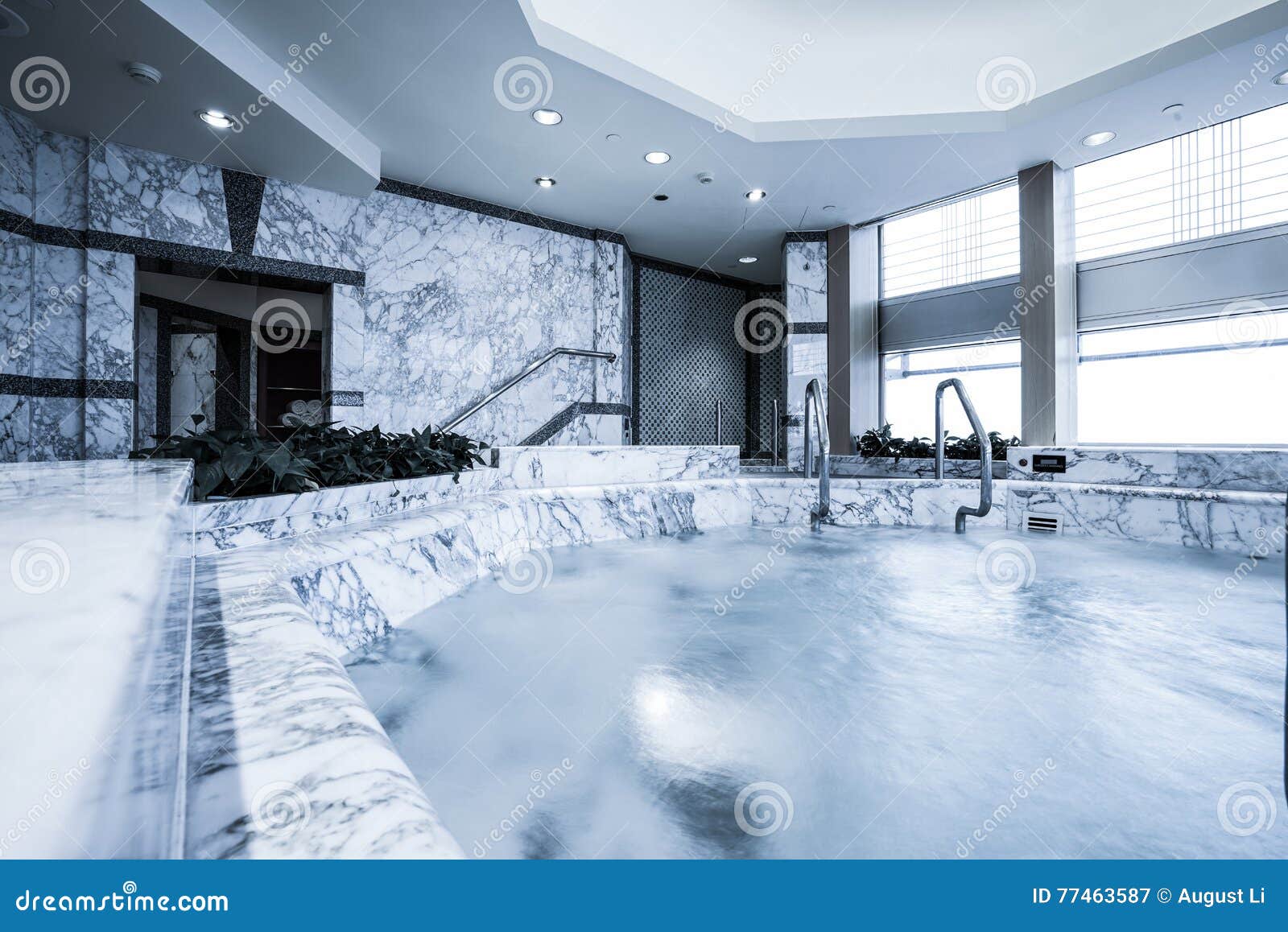 Indoor Pool With Sauna Stock Image Image Of Ceiling 77463587