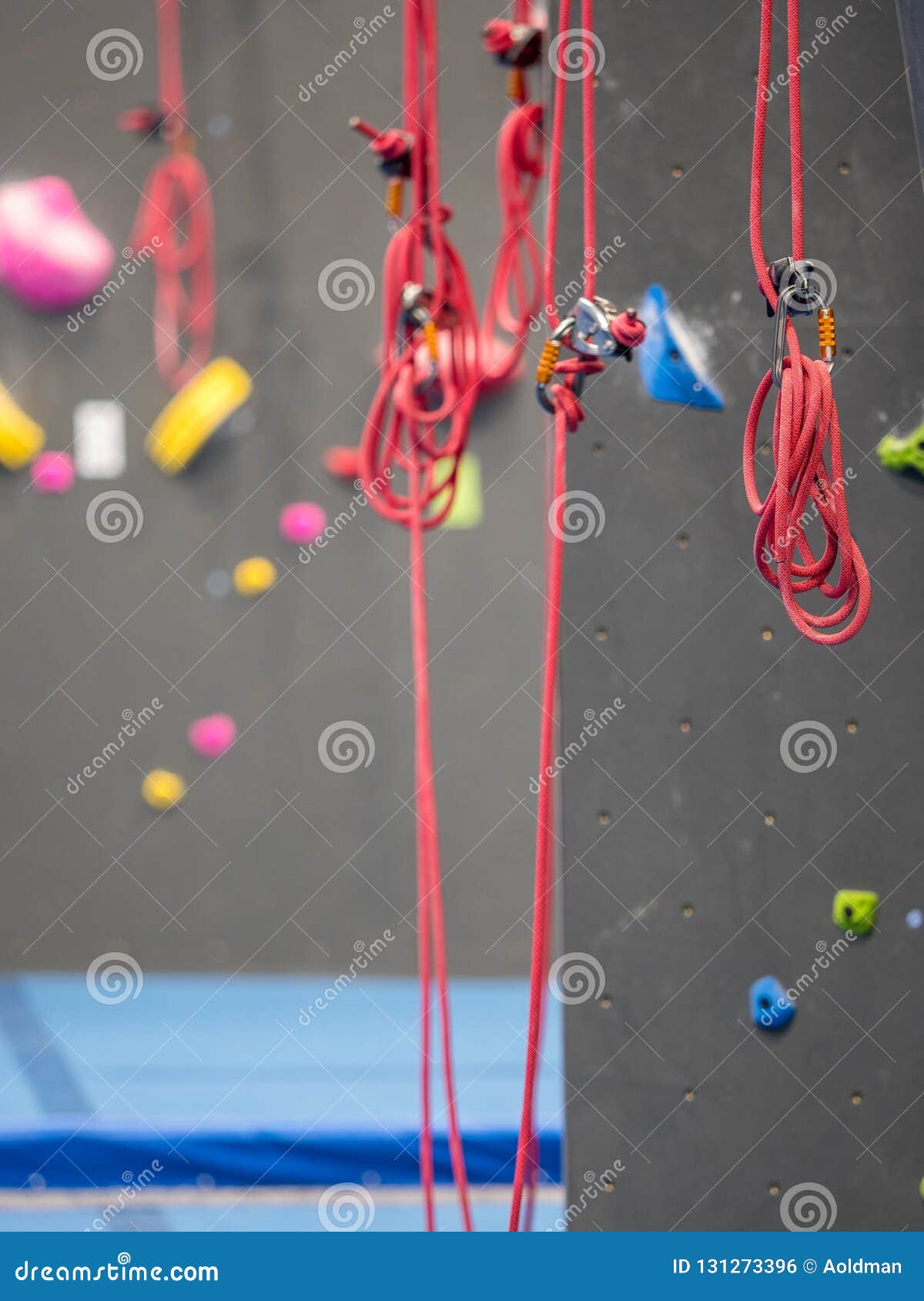 Indoor rock climbing gym stock photo. Image of fitness 131273396
