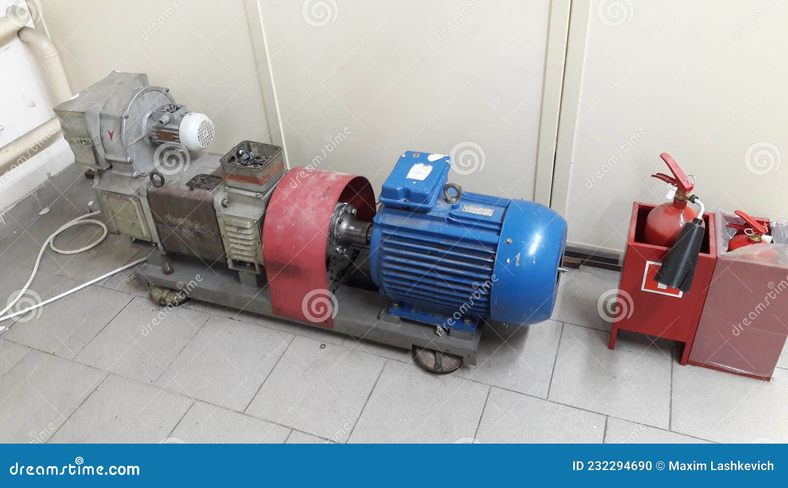 Induction Motor Coupled with DC Motor 5kW Power Stock Photo Image of