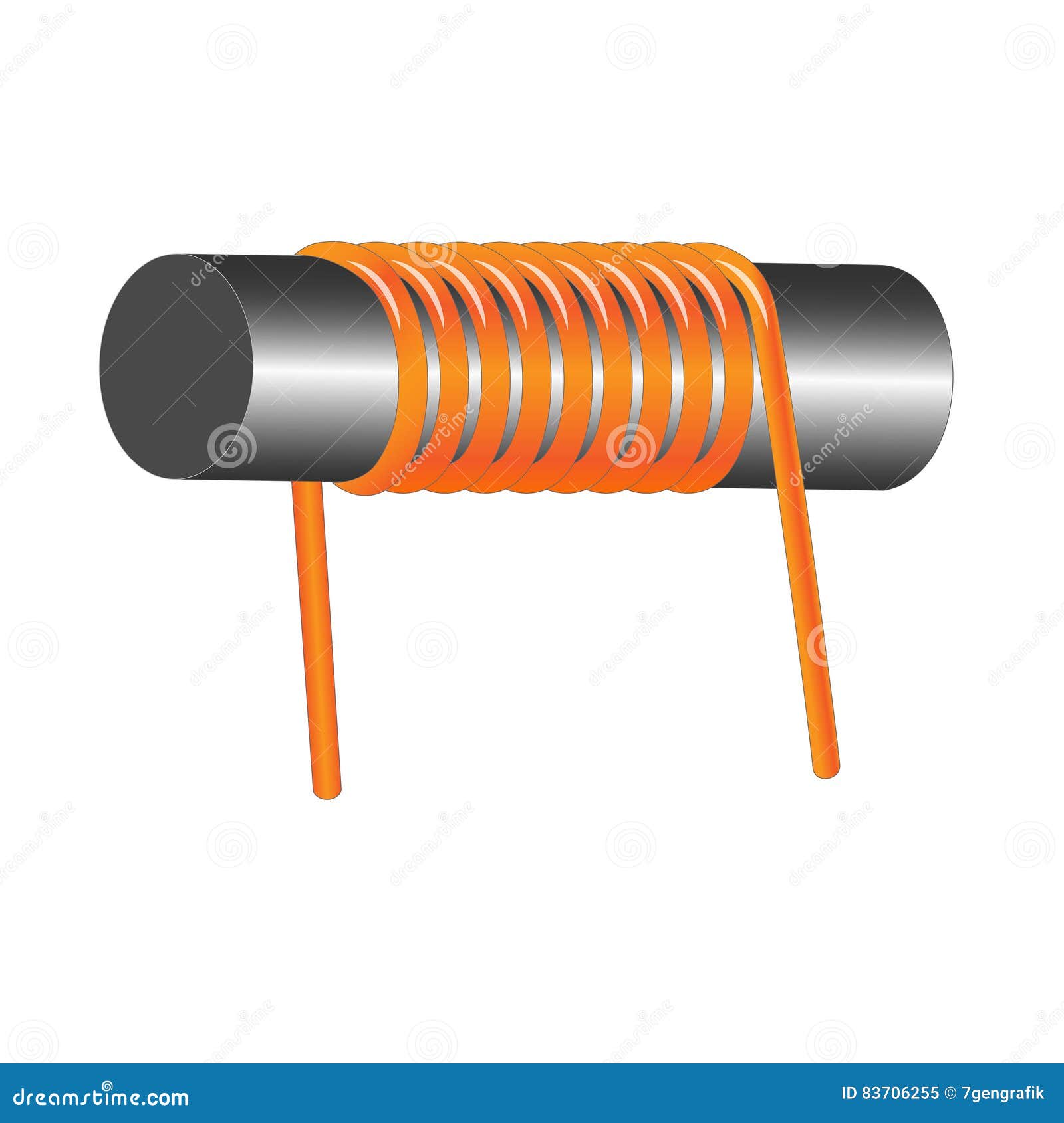 Inductor coil stock vector. Illustration of core, element 83706255