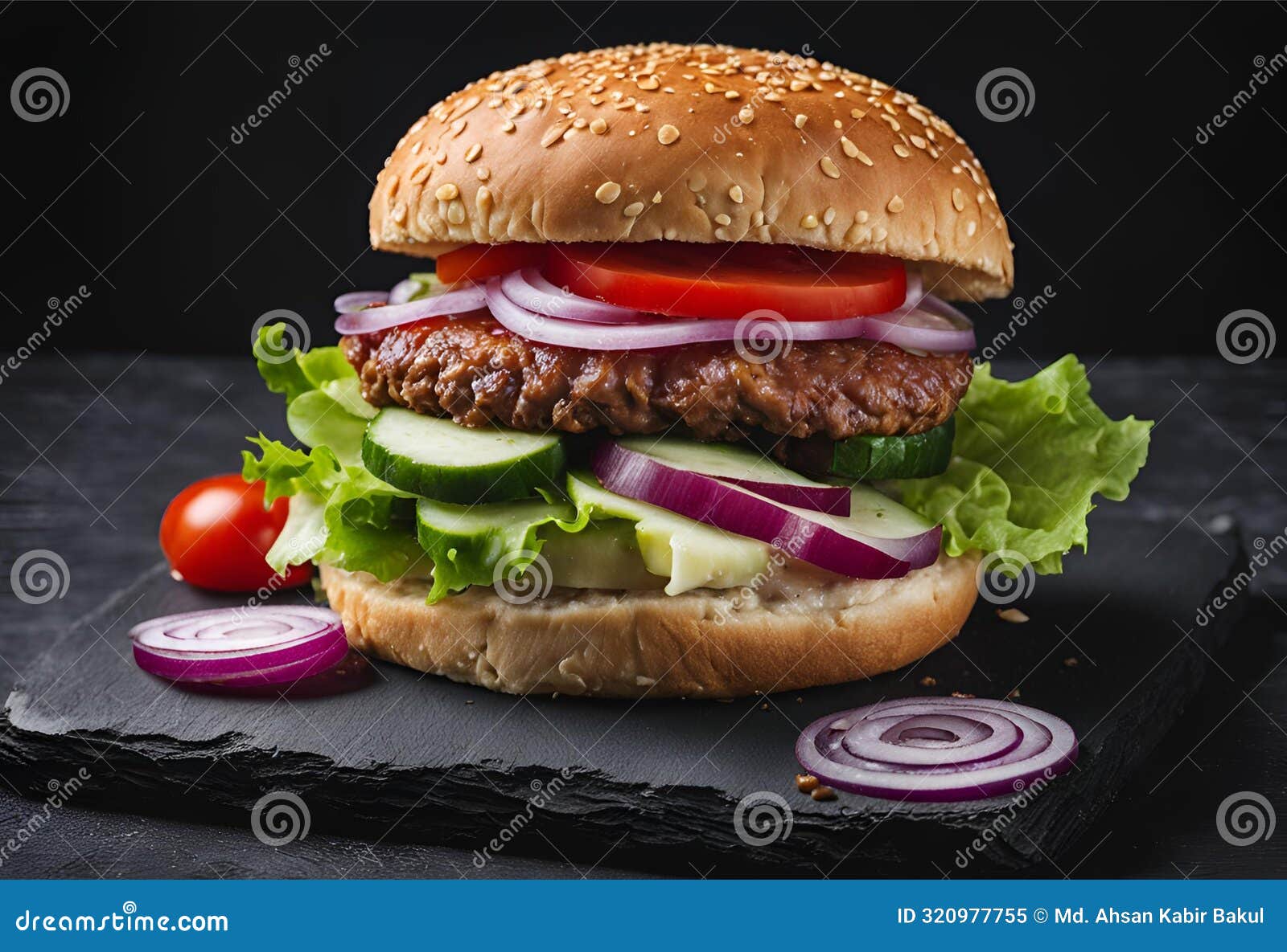 indulgent beef delight: sinful stack on slate