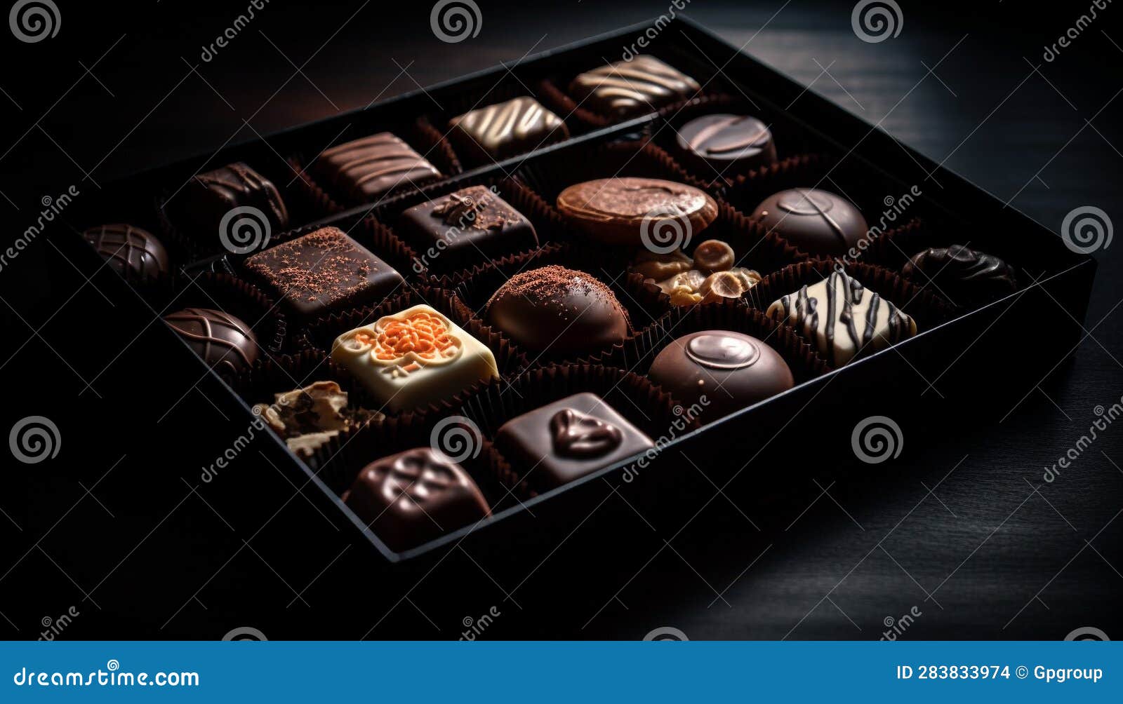 Indulgent Gourmet Chocolate Truffle Gift Box Variation Generated by AI