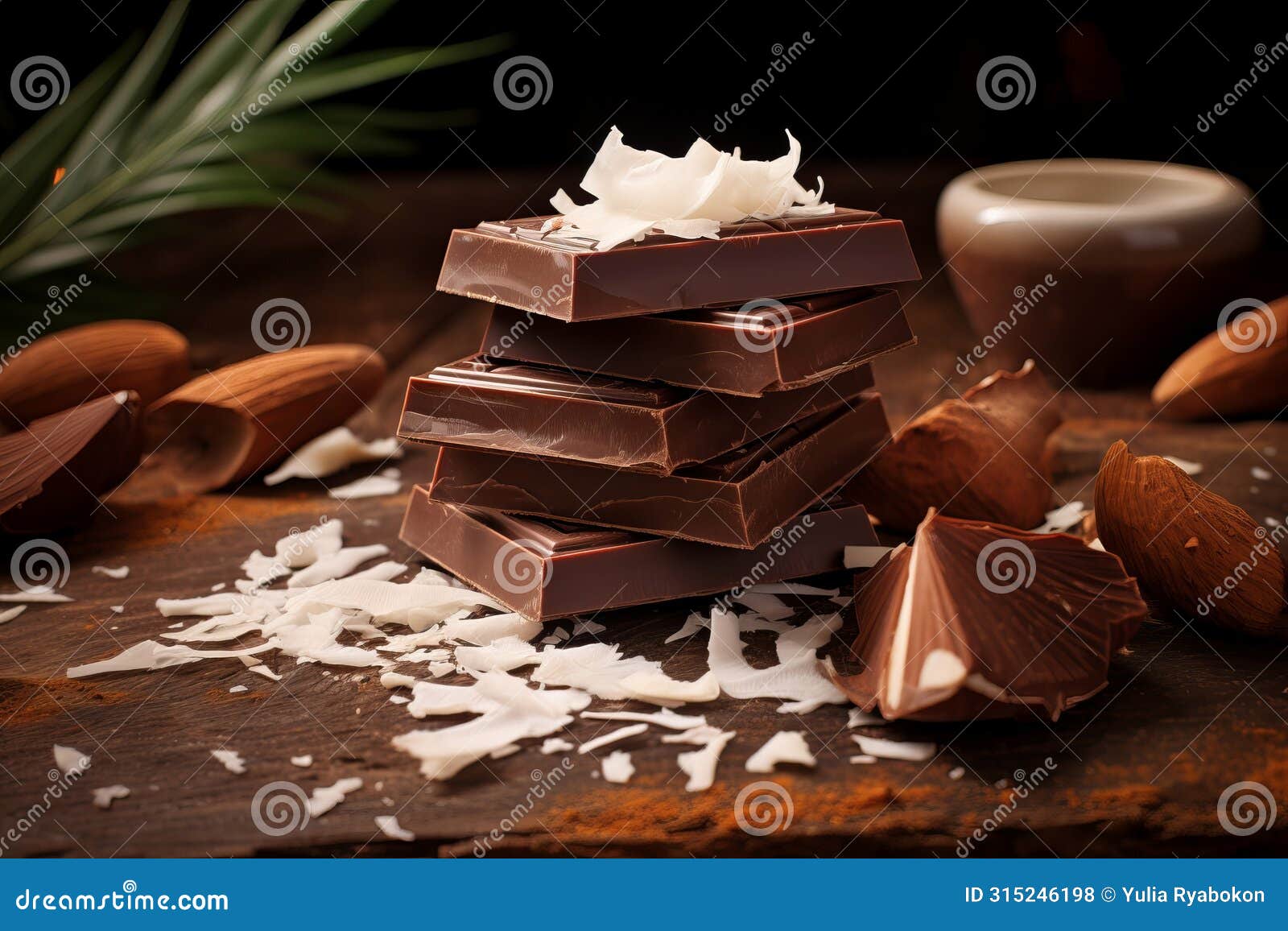 indulgent milk chocolate coconut. generate ai