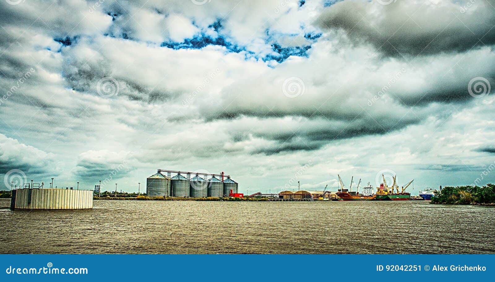 industria oil storage tanks on the water front