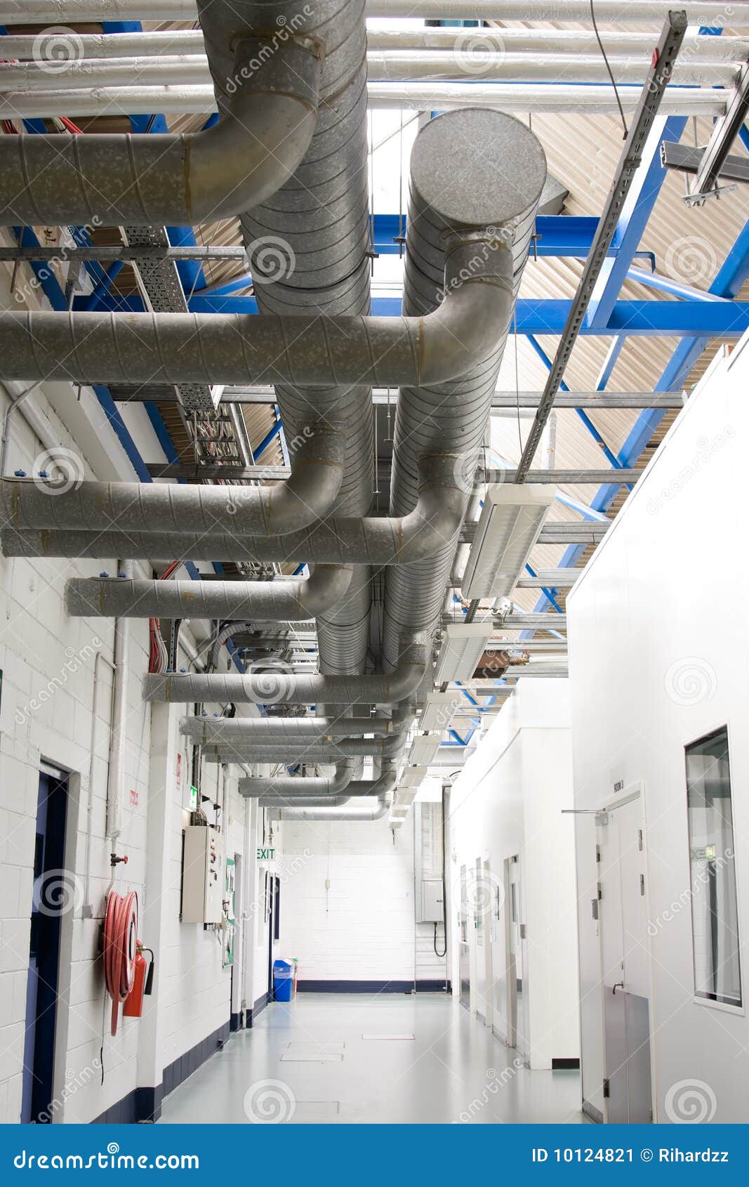 Industrial Airconditioner Pipes Sistem Stock Image Image of