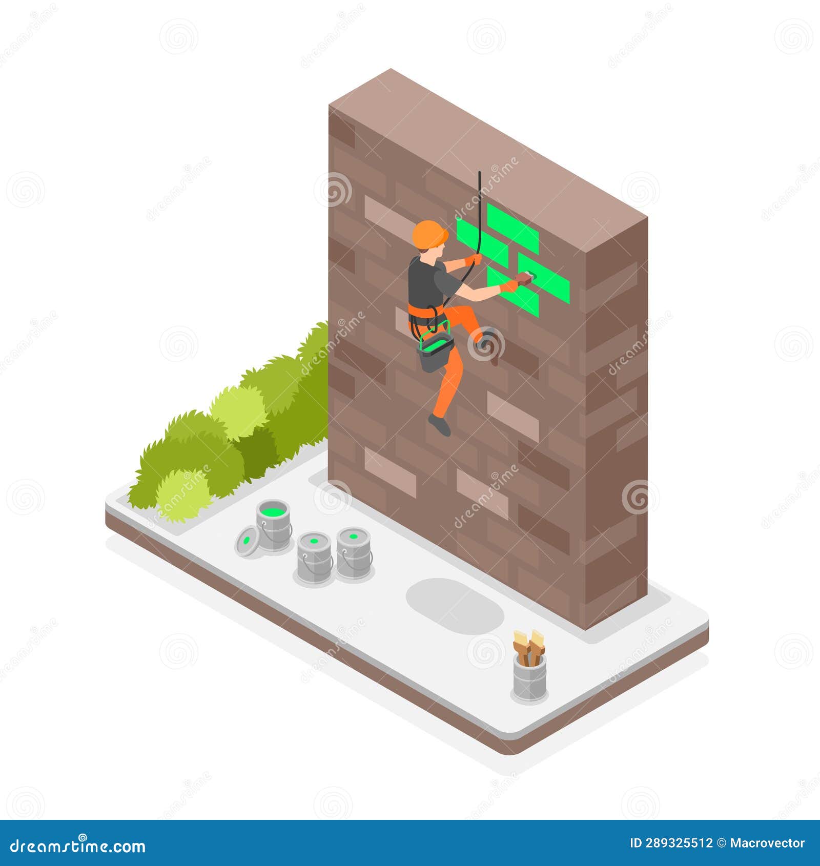 industrial alpinism isometric composition