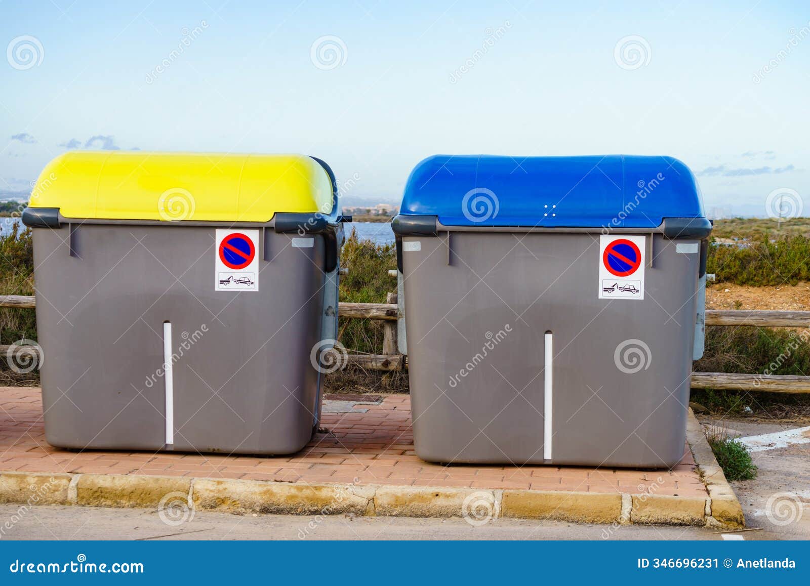 Industrial Big Garbage Bin Outdoors on Coast Stock Image - Image of ...