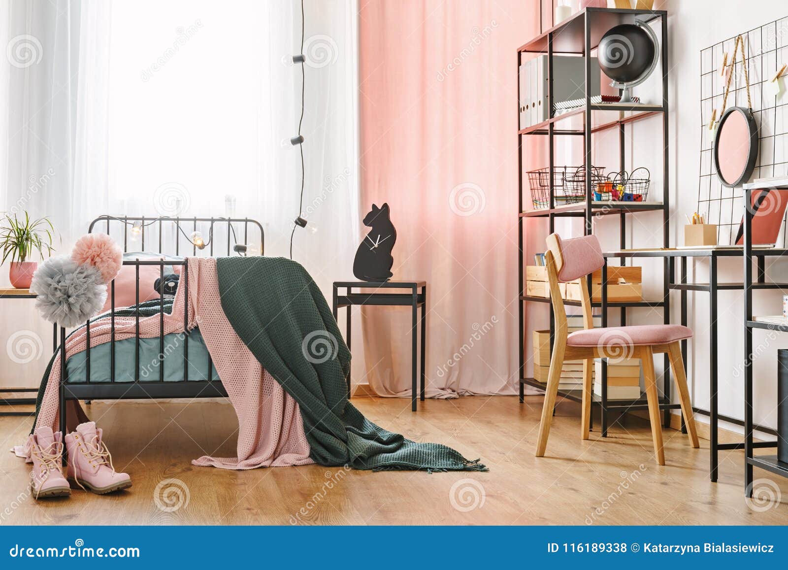 Industrial Black Furniture In Bedroom Stock Photo Image Of
