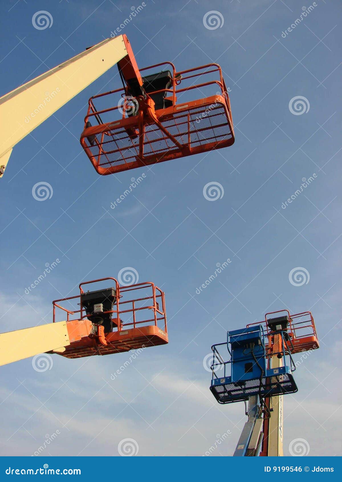 Industrial Boom Lifts in the Air Stock Photo Image of height, aerial