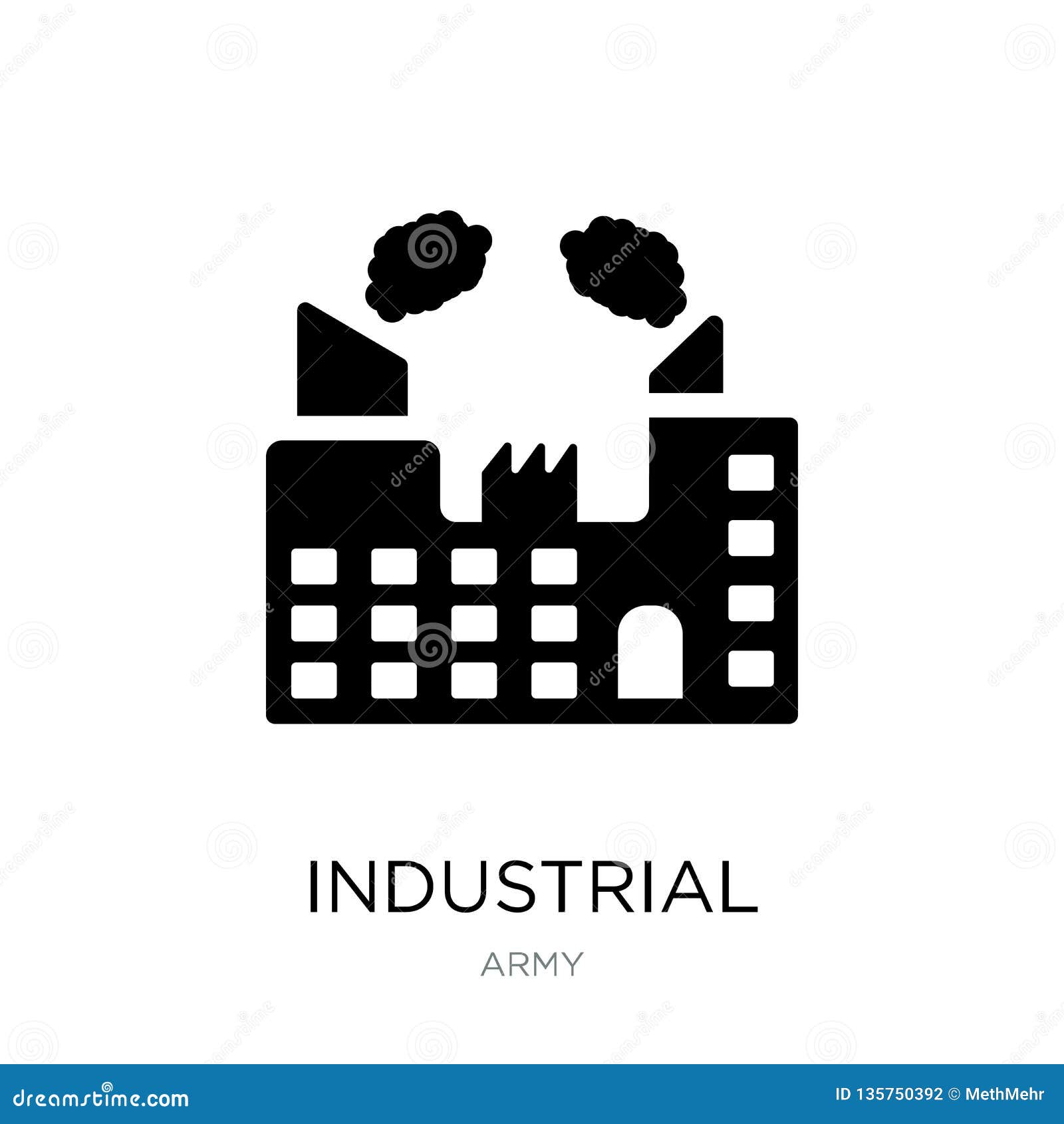 industrial building with contaminants icon in trendy  style. industrial building with contaminants icon  on white