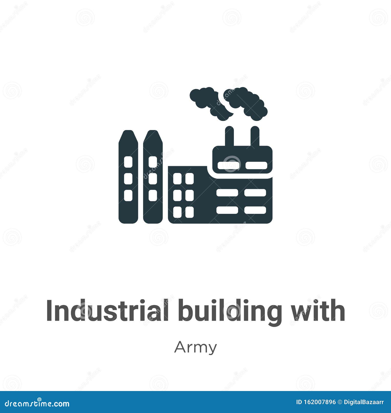 industrial building with contaminants  icon on white background. flat  industrial building with contaminants icon