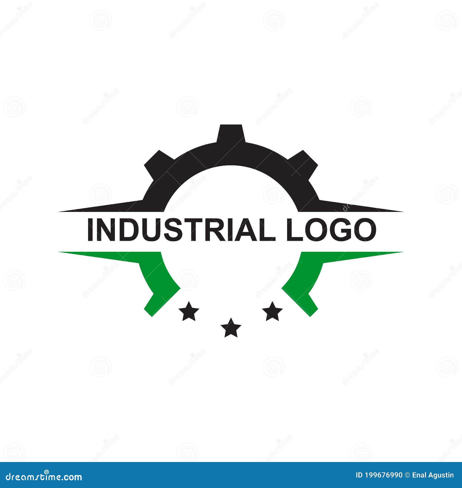 Industrial Business Company Logo Design with Using Gear Icon Template
