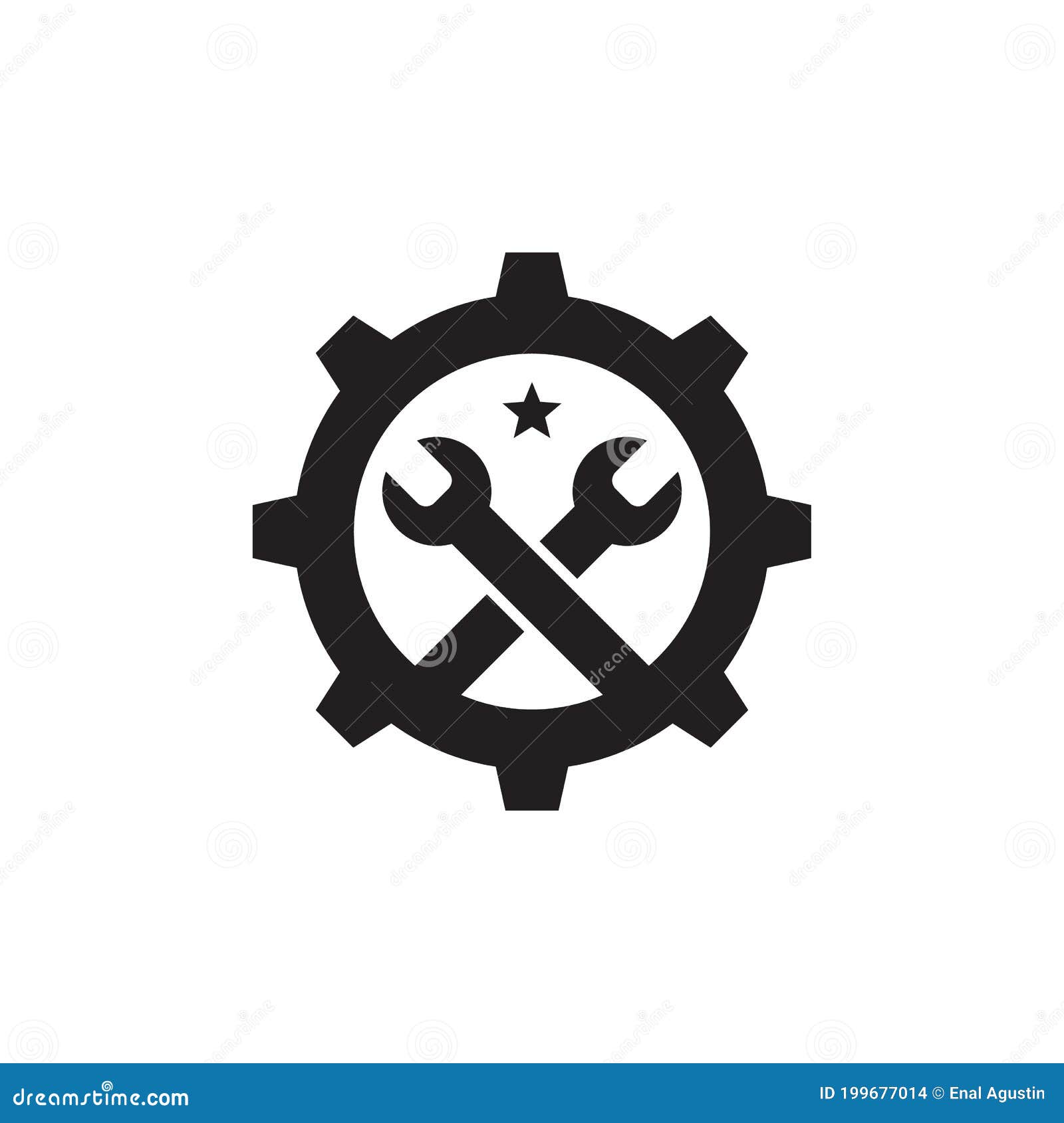 Industrial Business Company Logo Design with Using Gear Icon Template