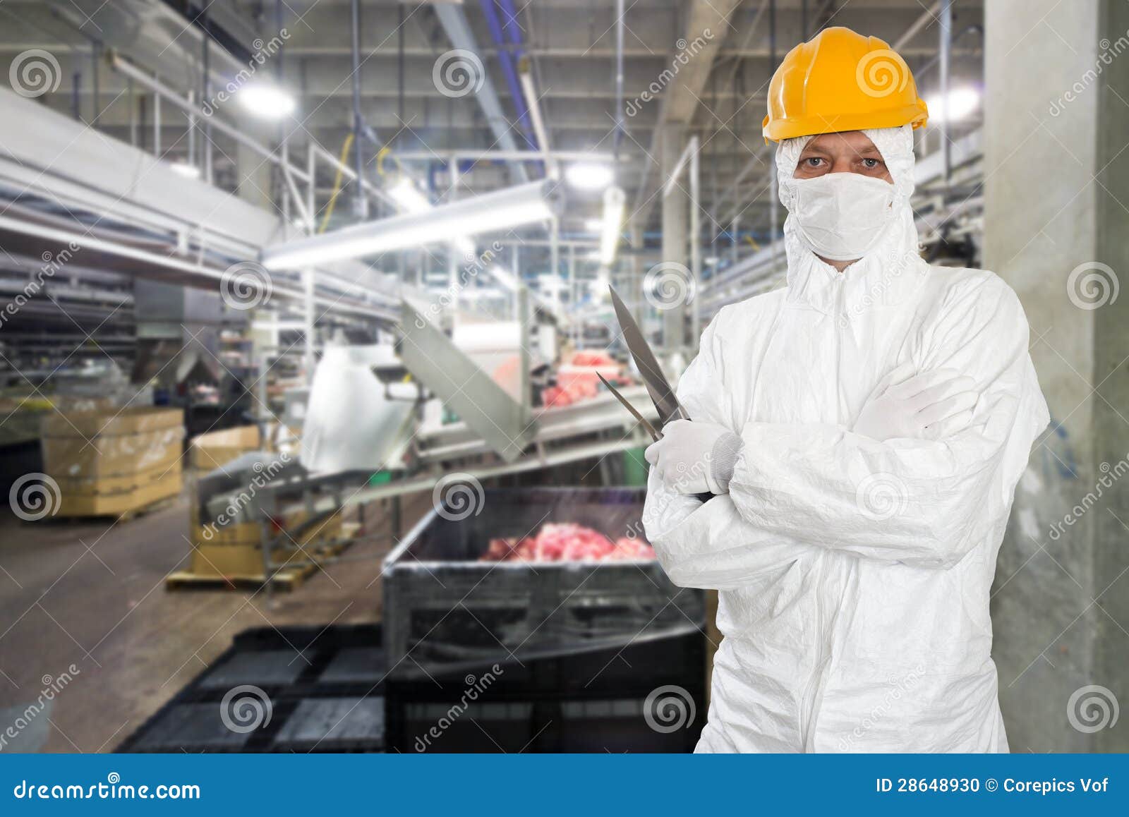 Industrial butcher stock photo. Image of protective, industrial 28648930