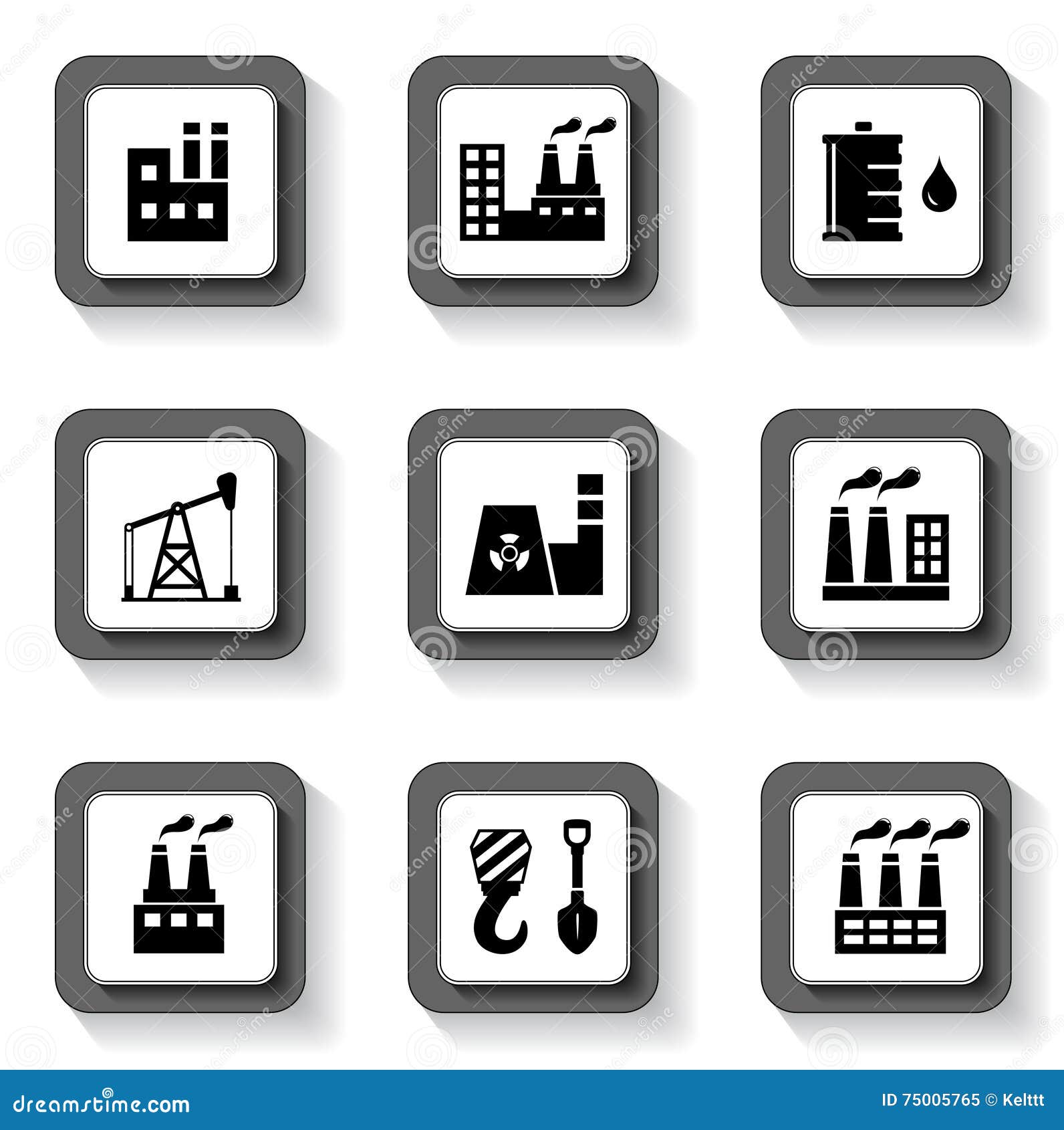 Industrial buttons set stock vector. Illustration of electricity 75005765