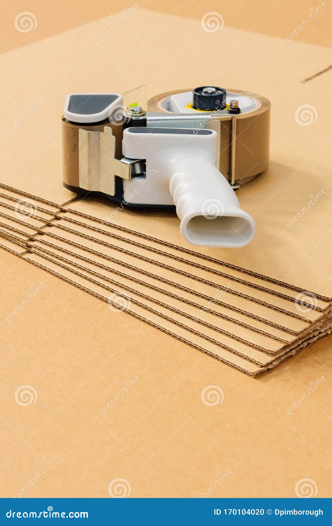 Industrial Cardboard Boxes And Tape Dispenser Stock Photo Image