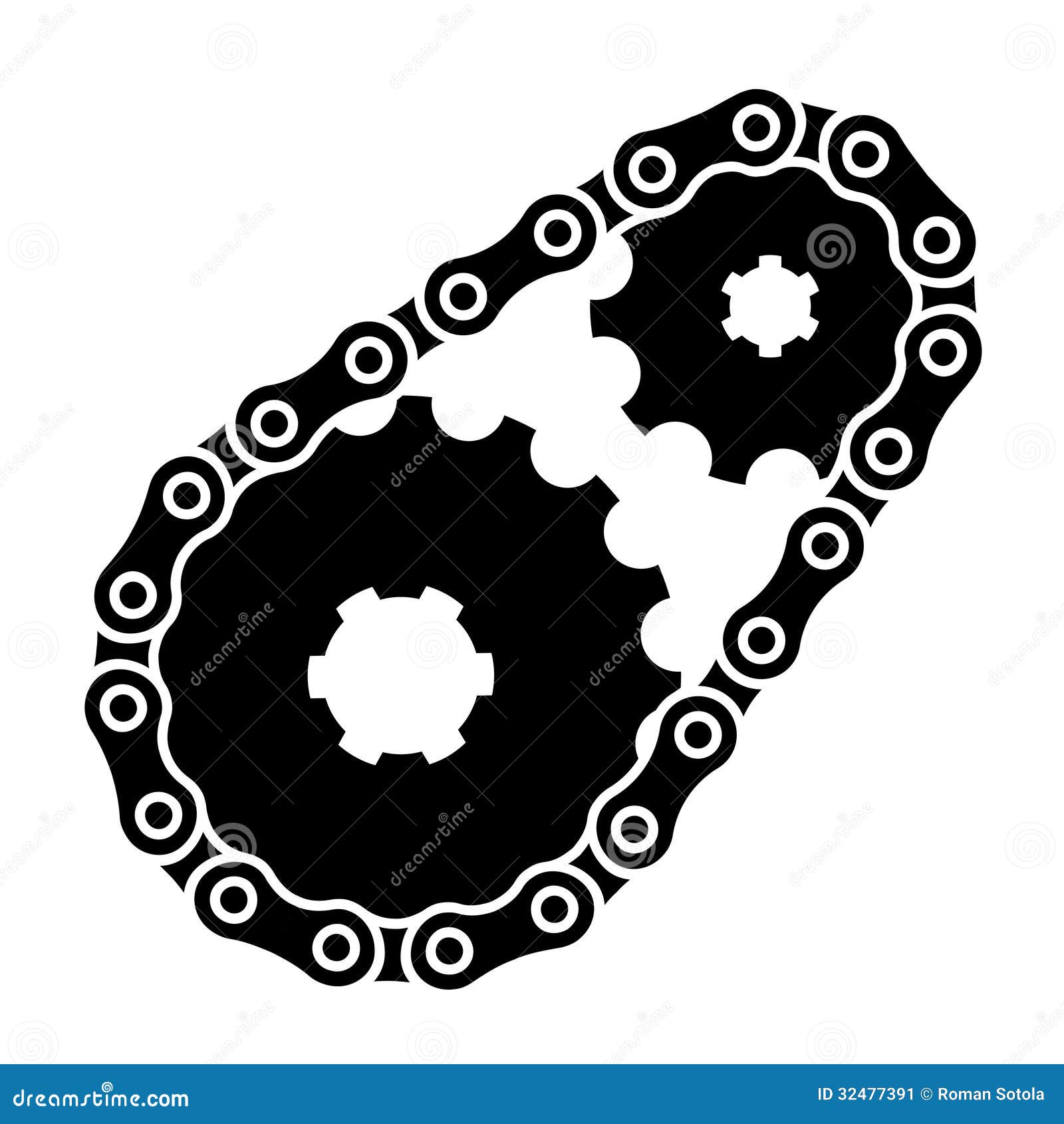 Industrial Chain Sprocket Silhouette Stock Vector Illustration of