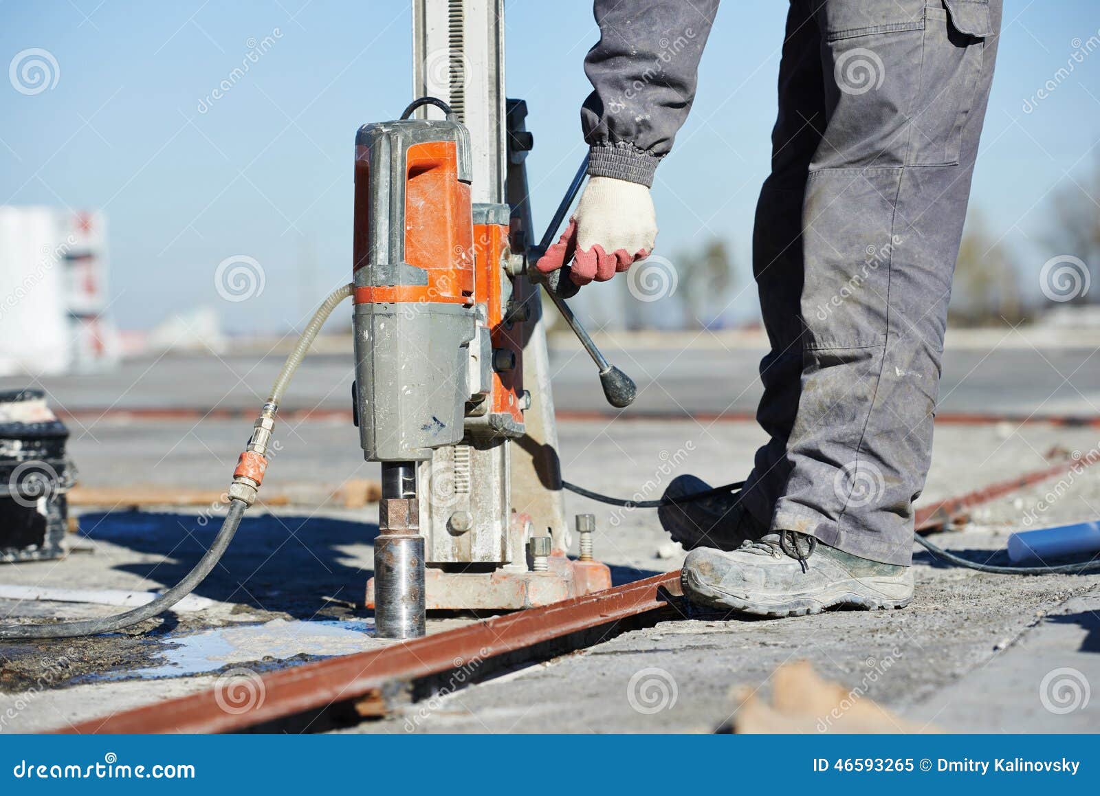 Industrial Concrete Drilling Stock Image Image 46593265