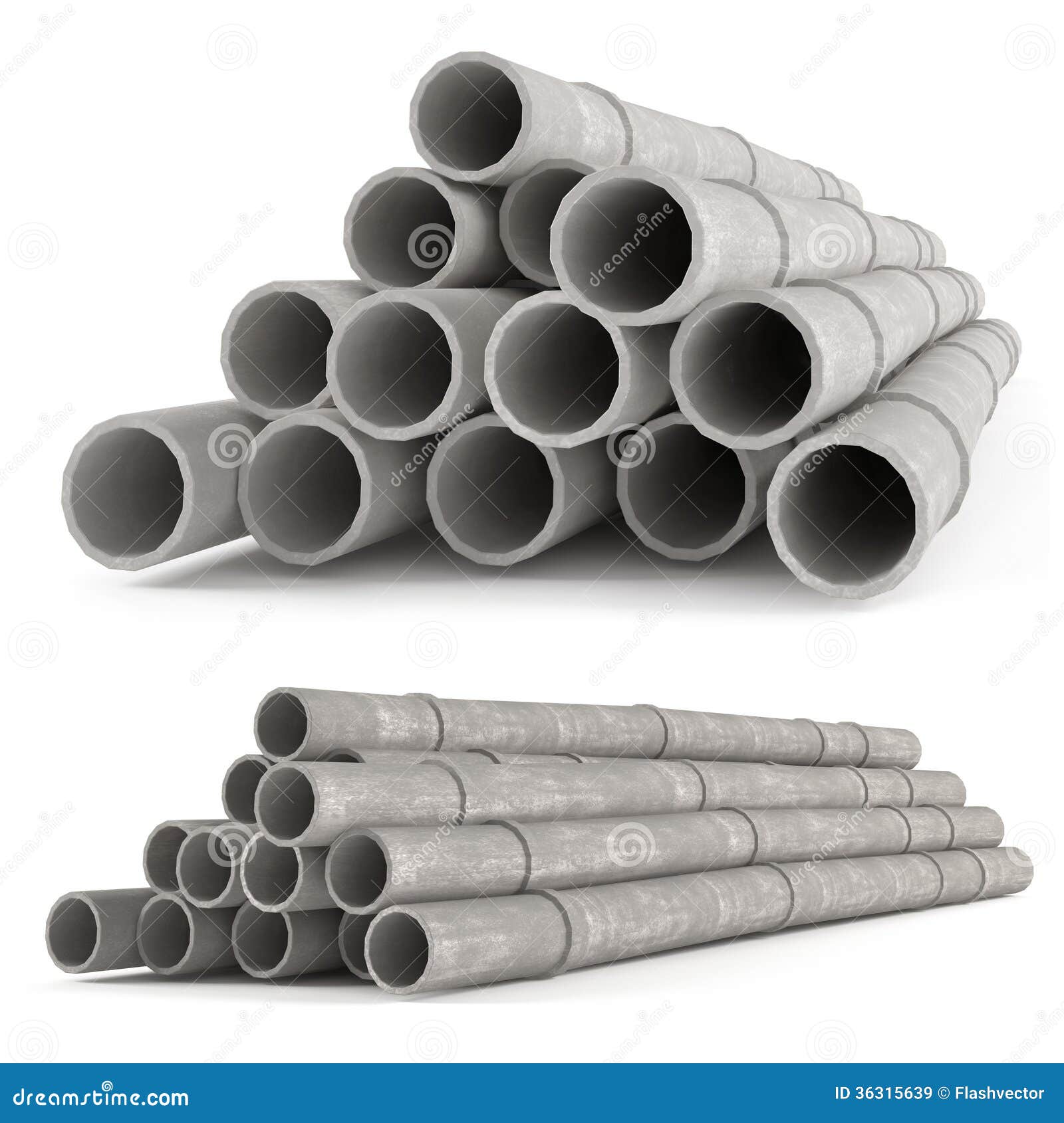 Industrial Concrete Pipes. Tubes Stock Illustration Illustration of