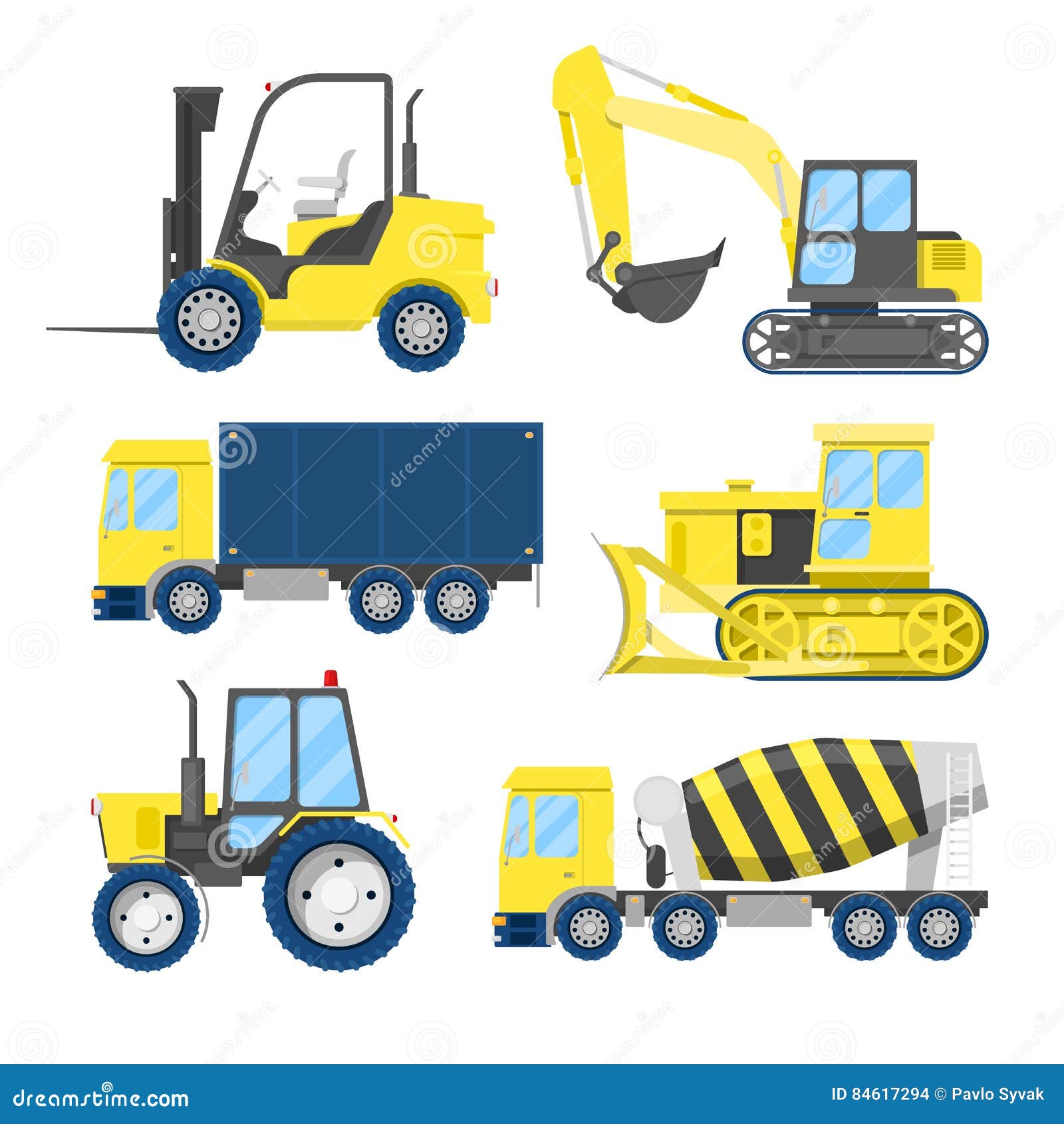 Industrial Construction Transportation with Truck and Tractor Stock