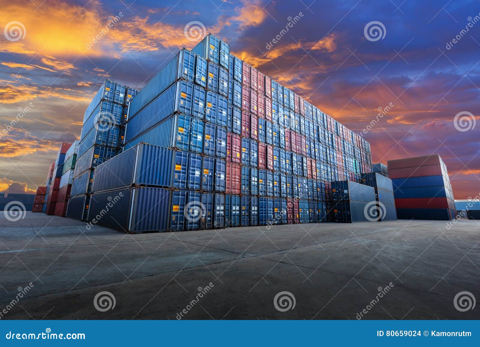 Industrial Container yard stock photo. Image of cargo 80659024