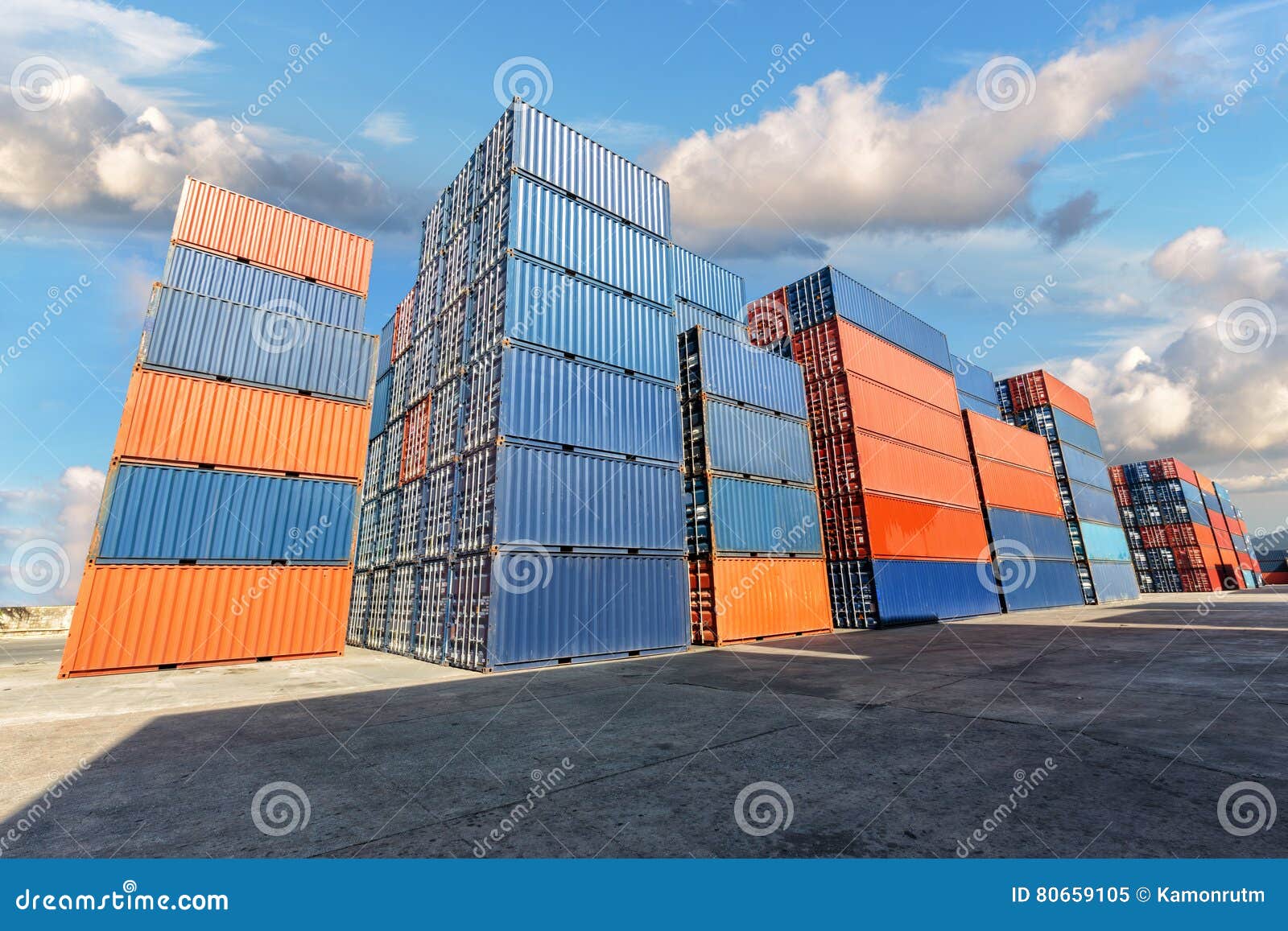 Industrial Container Yard for Logistic Import Export Stock Image