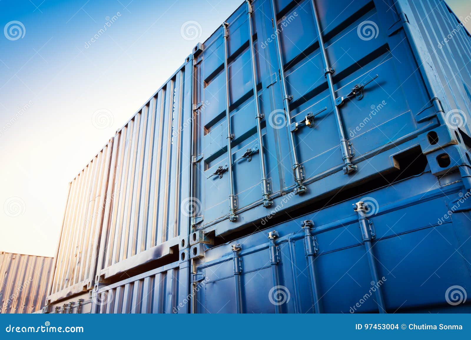 Industrial Container yard stock photo. Image of delivery 97453004