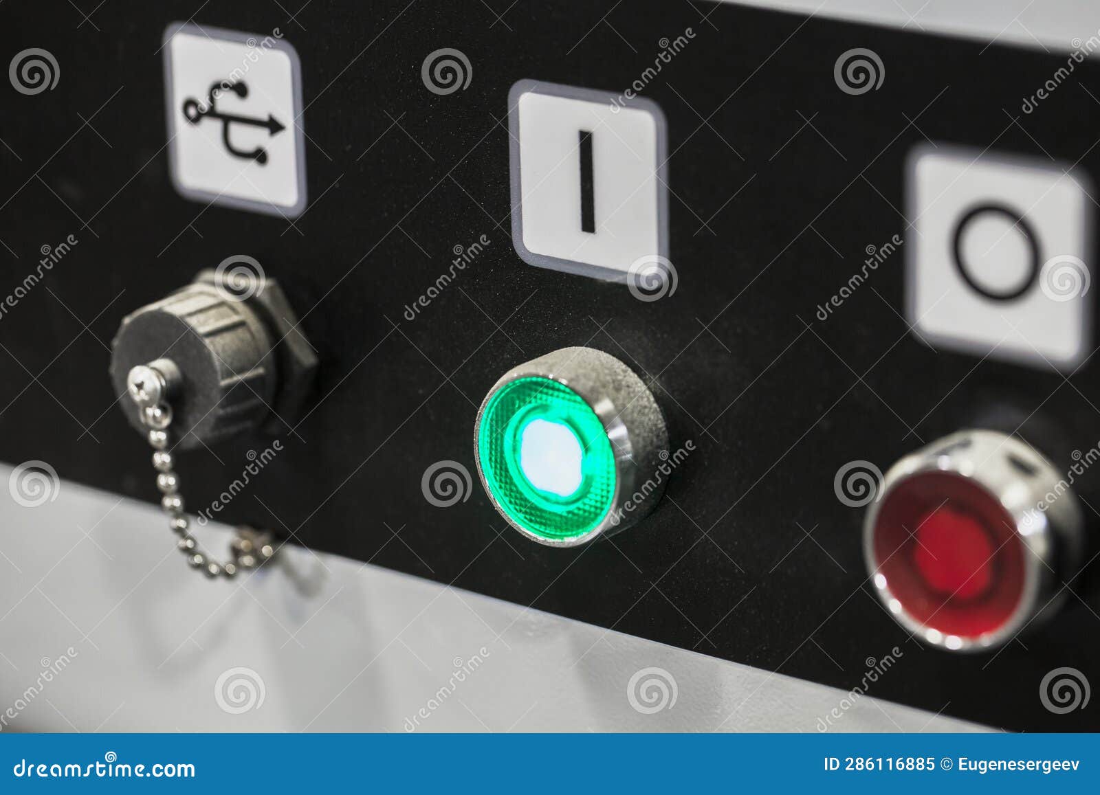 Industrial Control Panel with Start Stop Buttons Stock Image Image of