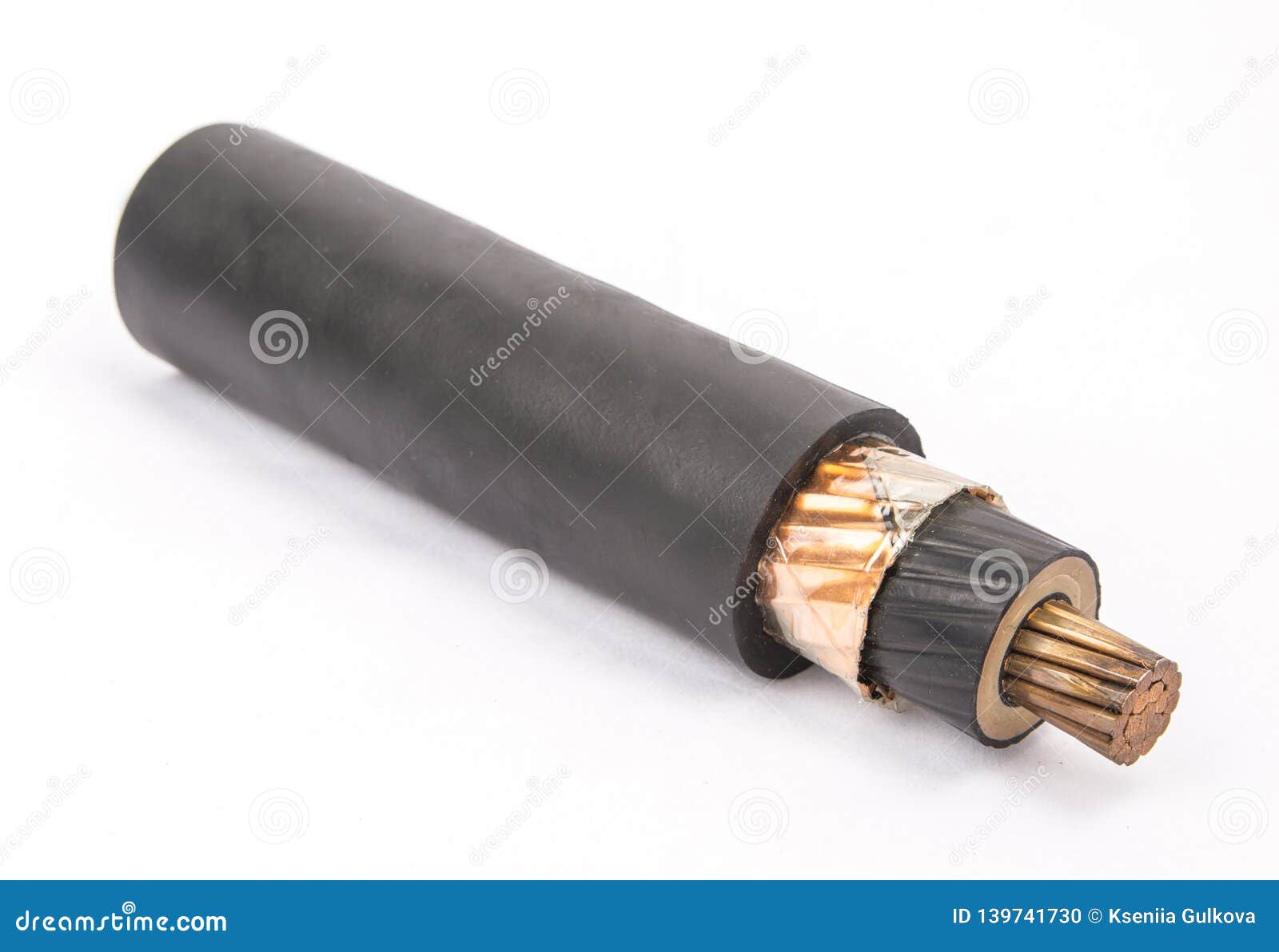 Cross Section of Lowvoltage Cable. Stock Photo Image of current