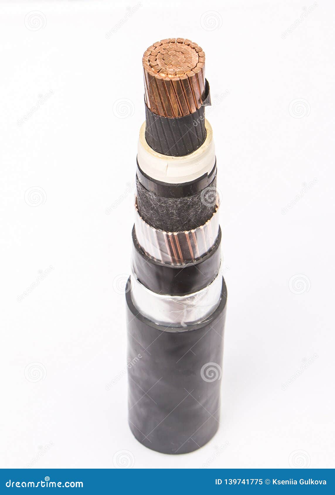 Cross Section of Lowvoltage Cable. Stock Image Image of cores