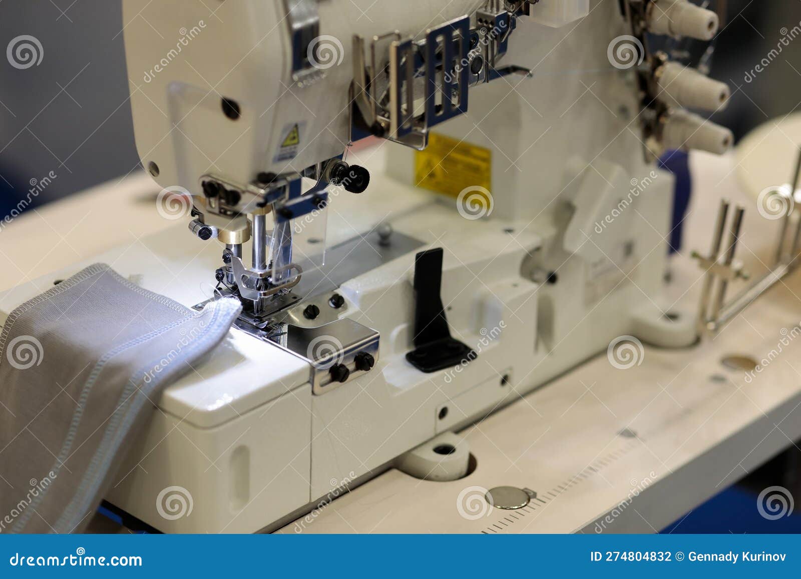Industrial Coverstitch Sewing Machine Close Up Stock Photo Image of