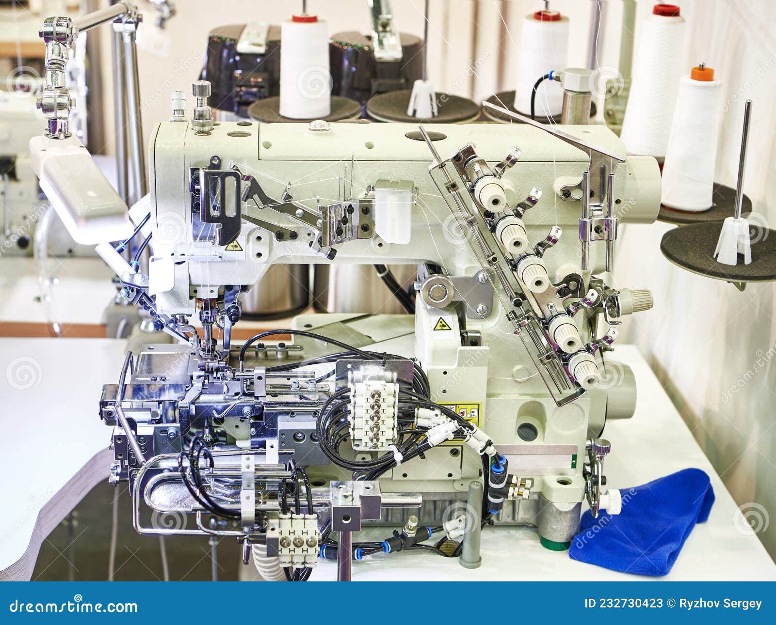 Industrial Coverstitch Sewing Machine Stock Image Image of occupation